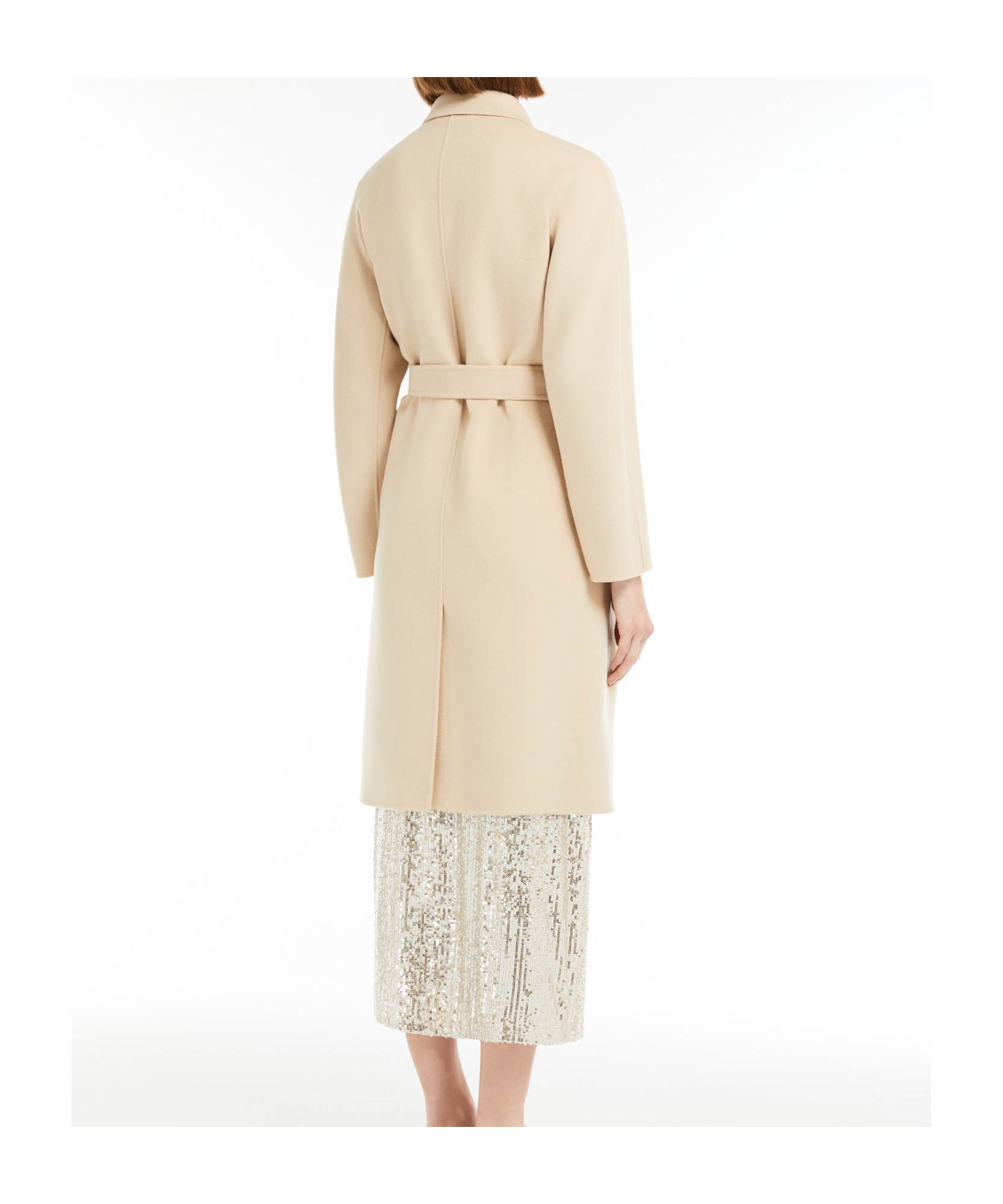 Shop Weekend Max Mara Double-breasted Double-faced Wool Coat In Nude