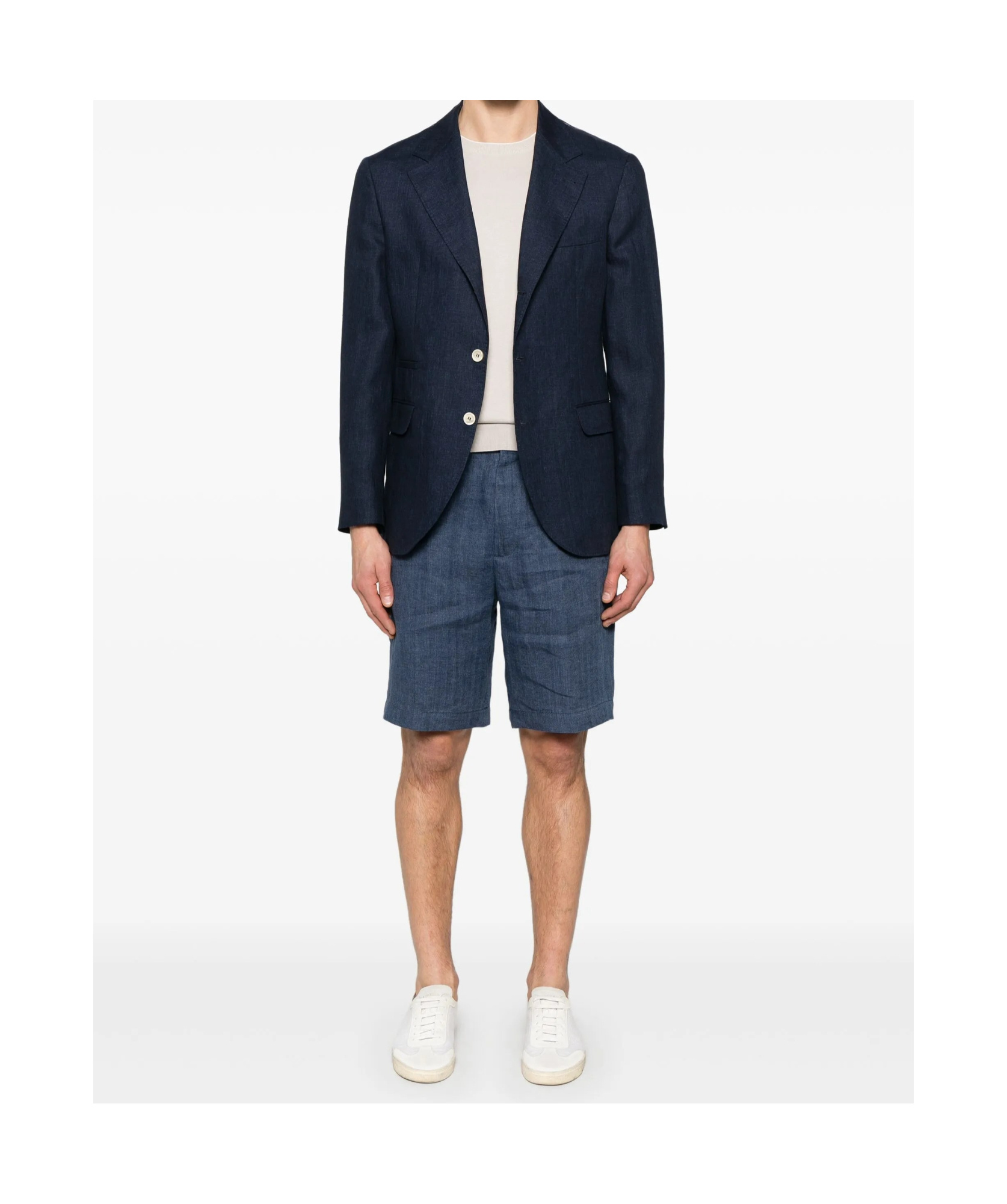 Brunello Cucinelli Navy Deconstructed Jacket With Tailored Silhouette In Black