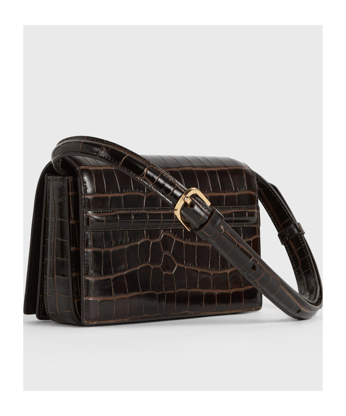 Totême Mini T-flap Embossed Handbag In Black