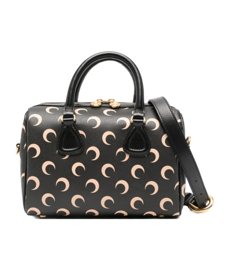 Marine Serre Moon Canvas Strike Top Handle Tote Bag In Black