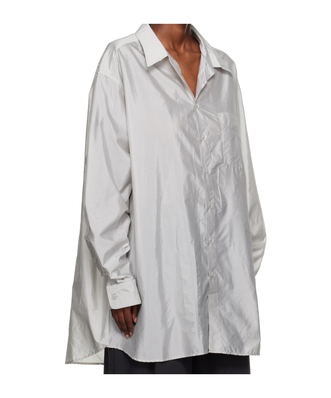 Maison Margiela Long-sleeved Shirt Woman Pearl Grey In White