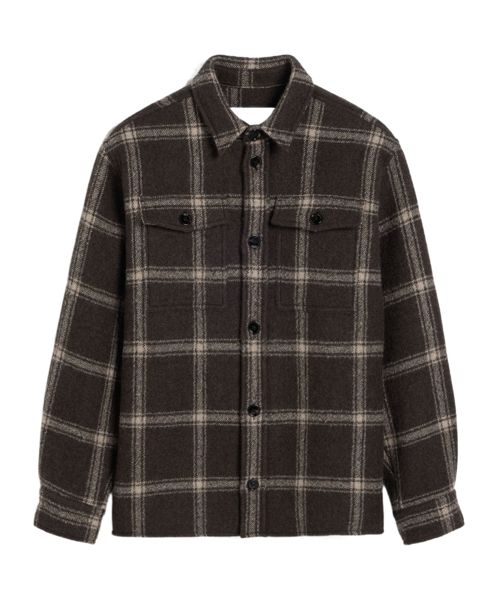 Ami Alexandre Mattiussi Long-sleeved Wool Shirt In Black