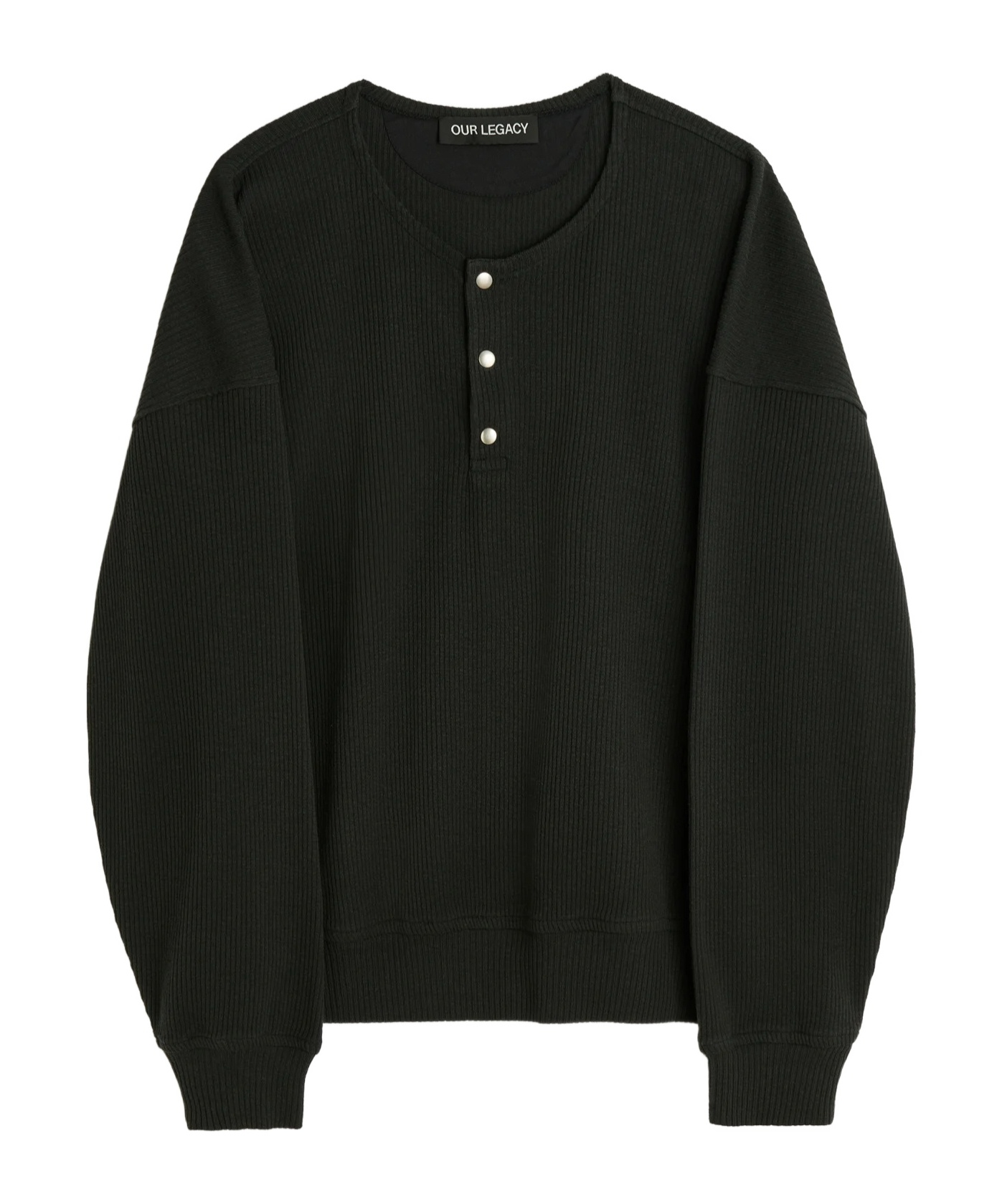 Our Legacy Slate Cotton Sweatshirt In Black Rib