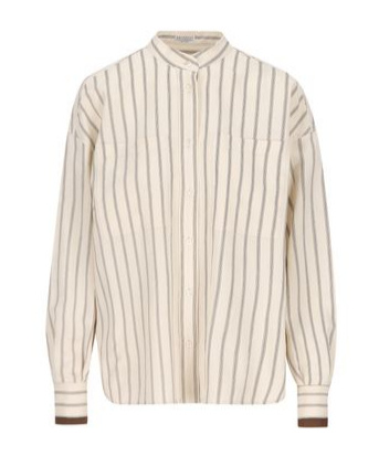 Brunello Cucinelli Striped Shirt In White