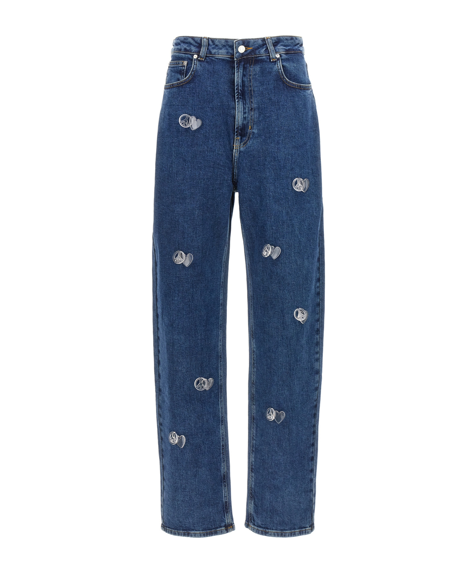 Moschino Symbols Charms Trousers In Blue