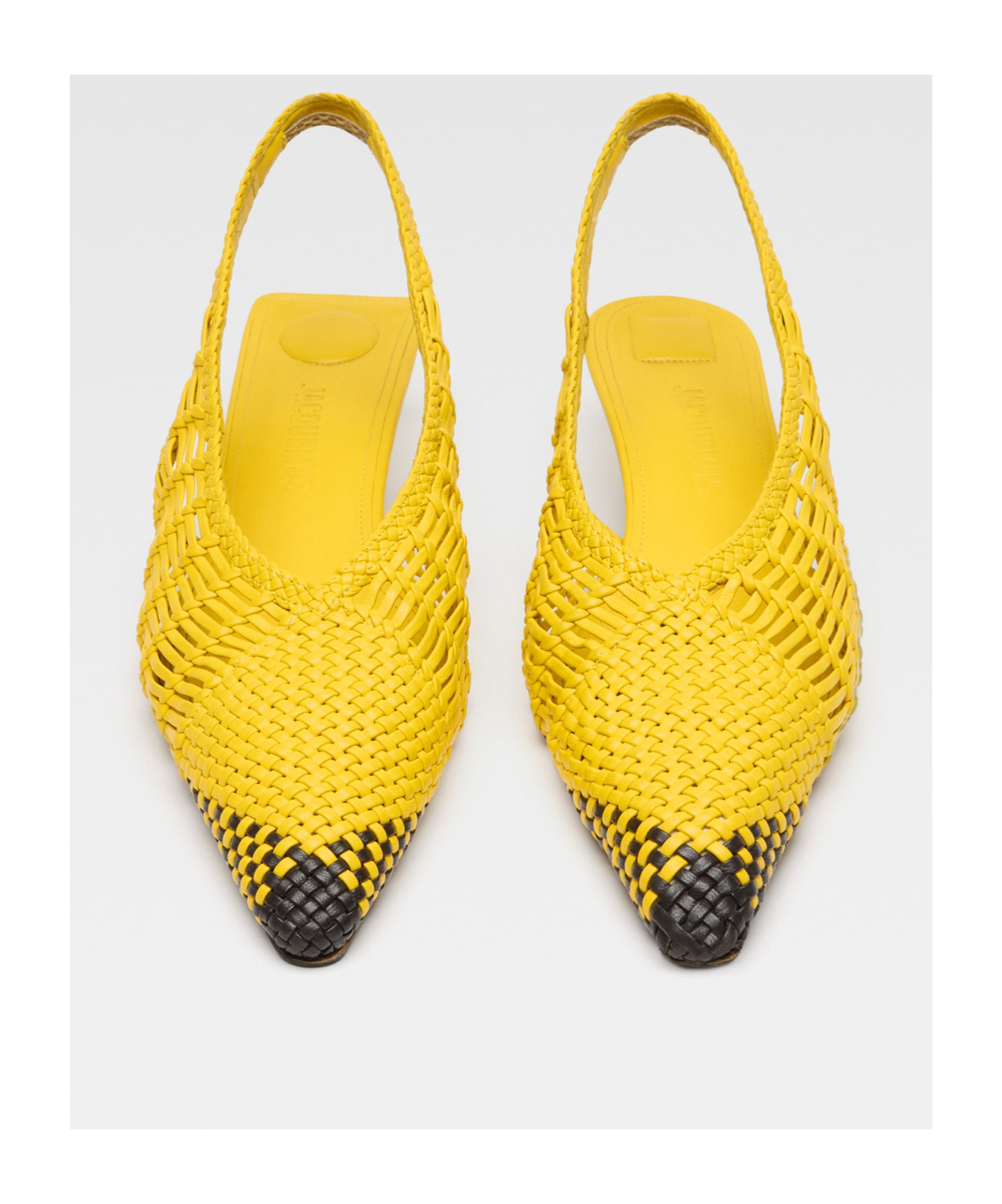 Jacquemus Cubisto Banane Pointed Toe Slingback Pump In Yellow