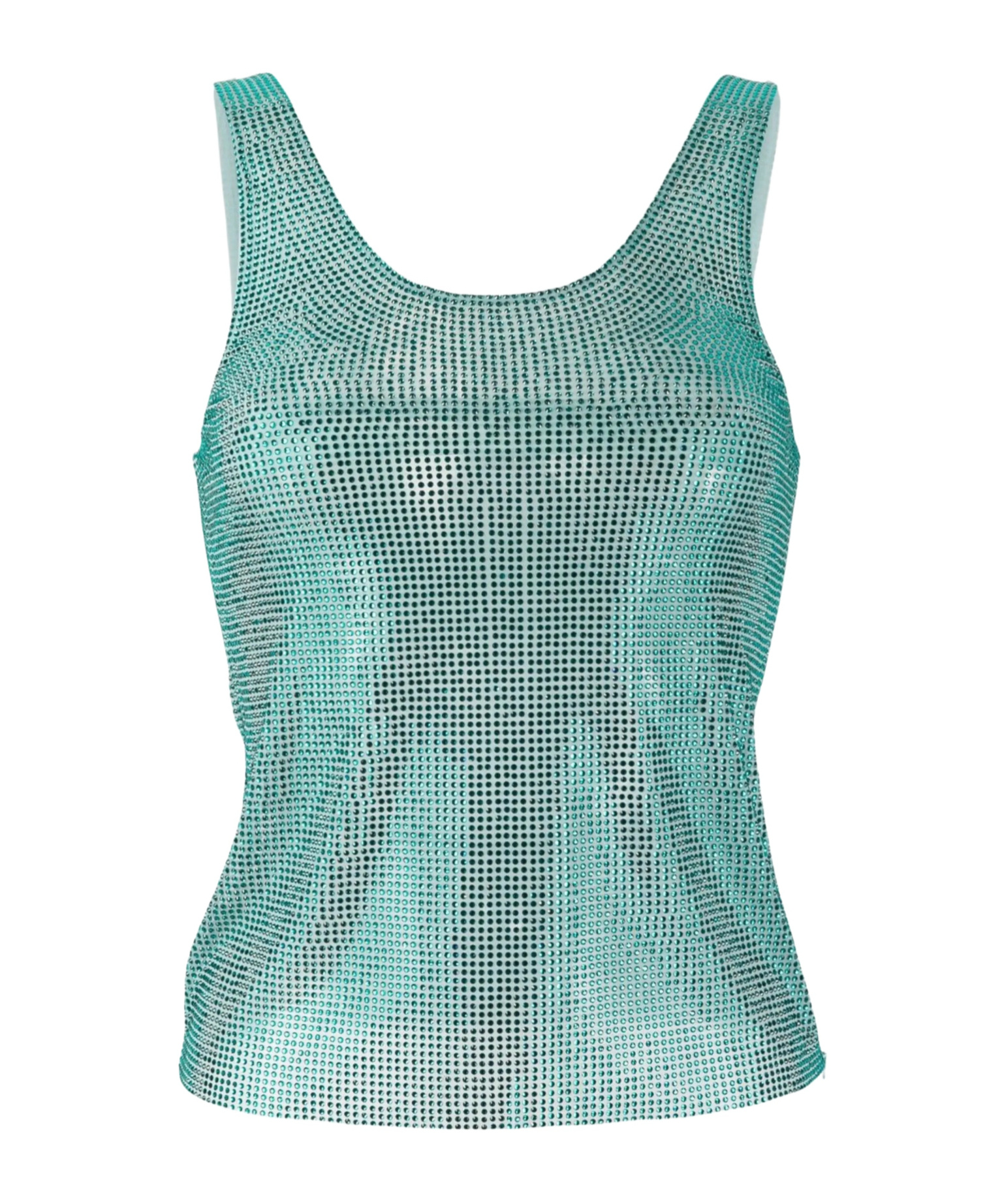 Giuseppe Di Morabito Embellished Scoop Neck Sleeveless Fitted Top In Green