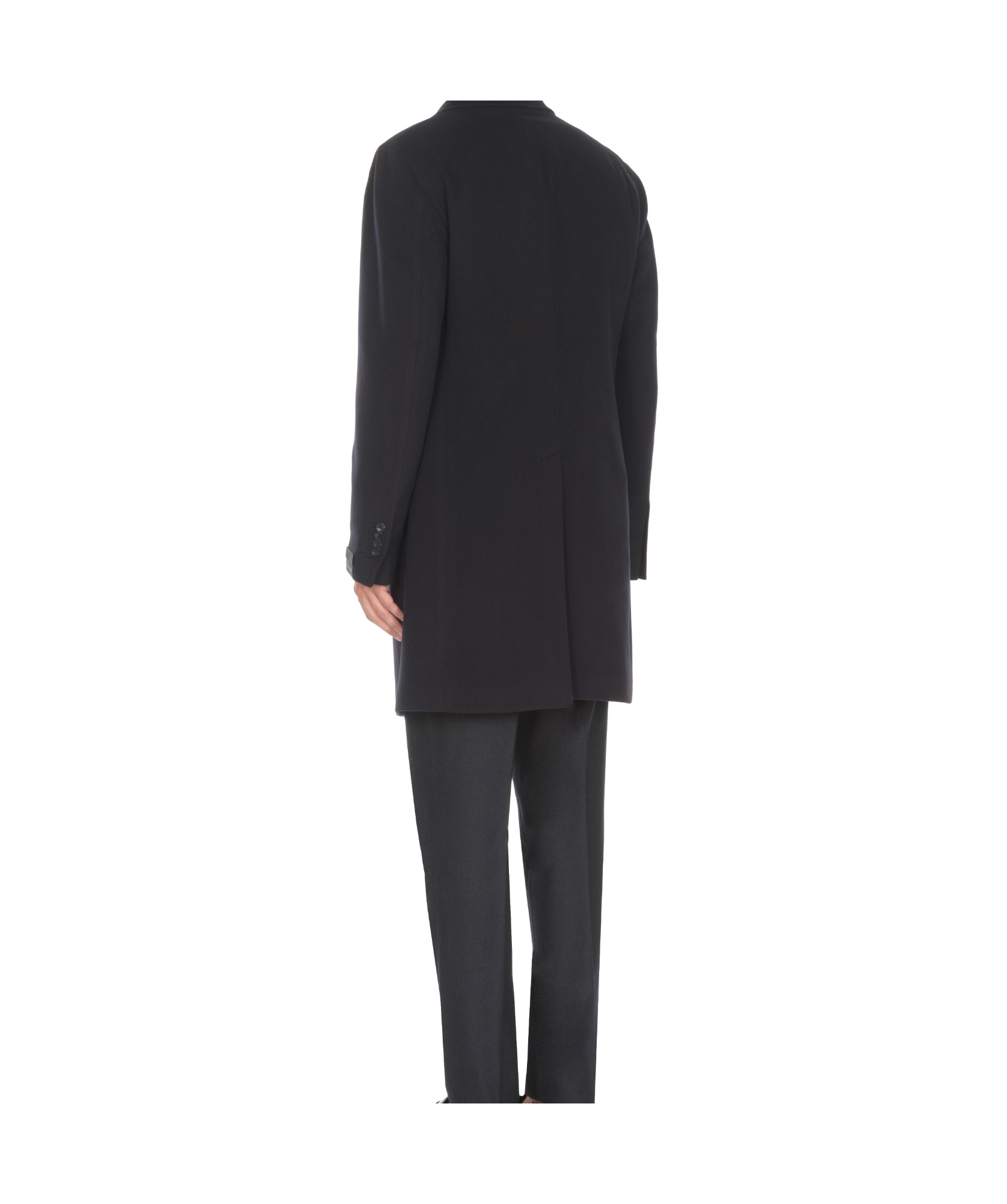 Tagliatore Single-breasted Cut-off Coat With Cashmere Blend In Black