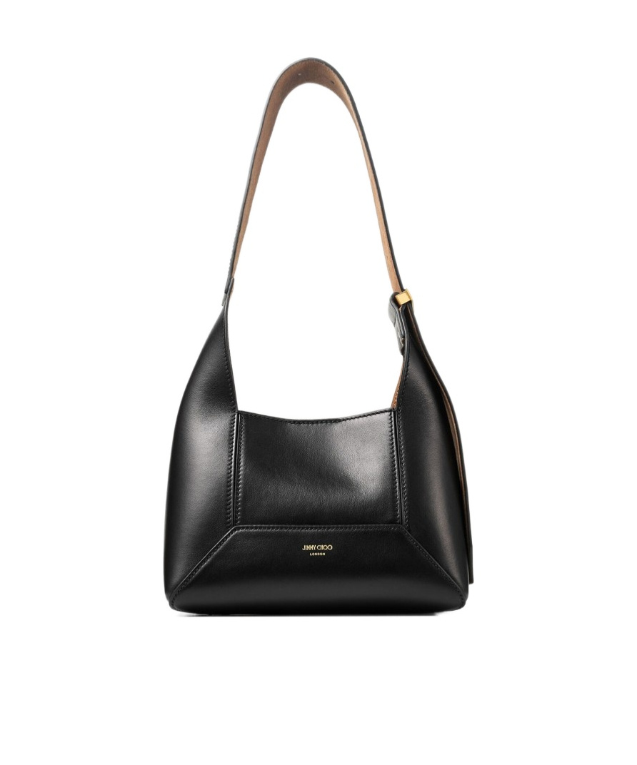 Jimmy Choo Diamond Structured Shoulder Bag With Metal Hardware In Black