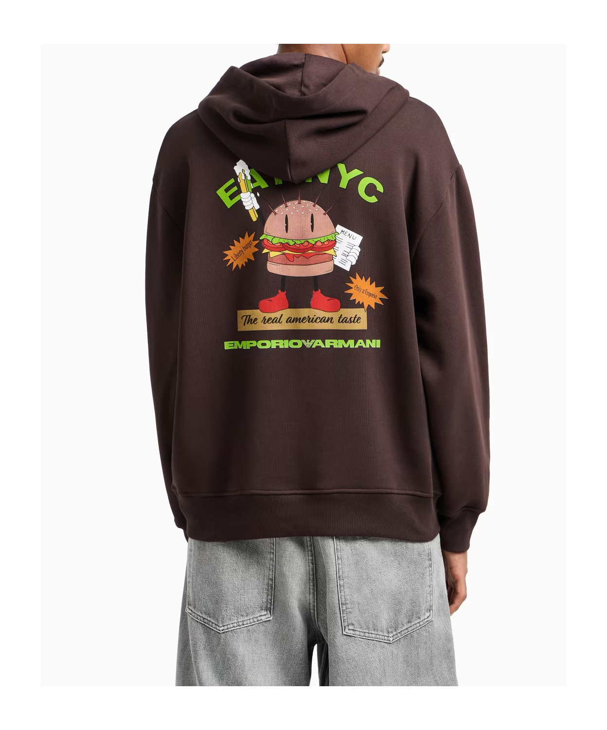 Emporio Armani Burger-graphic Hoodie In Multi