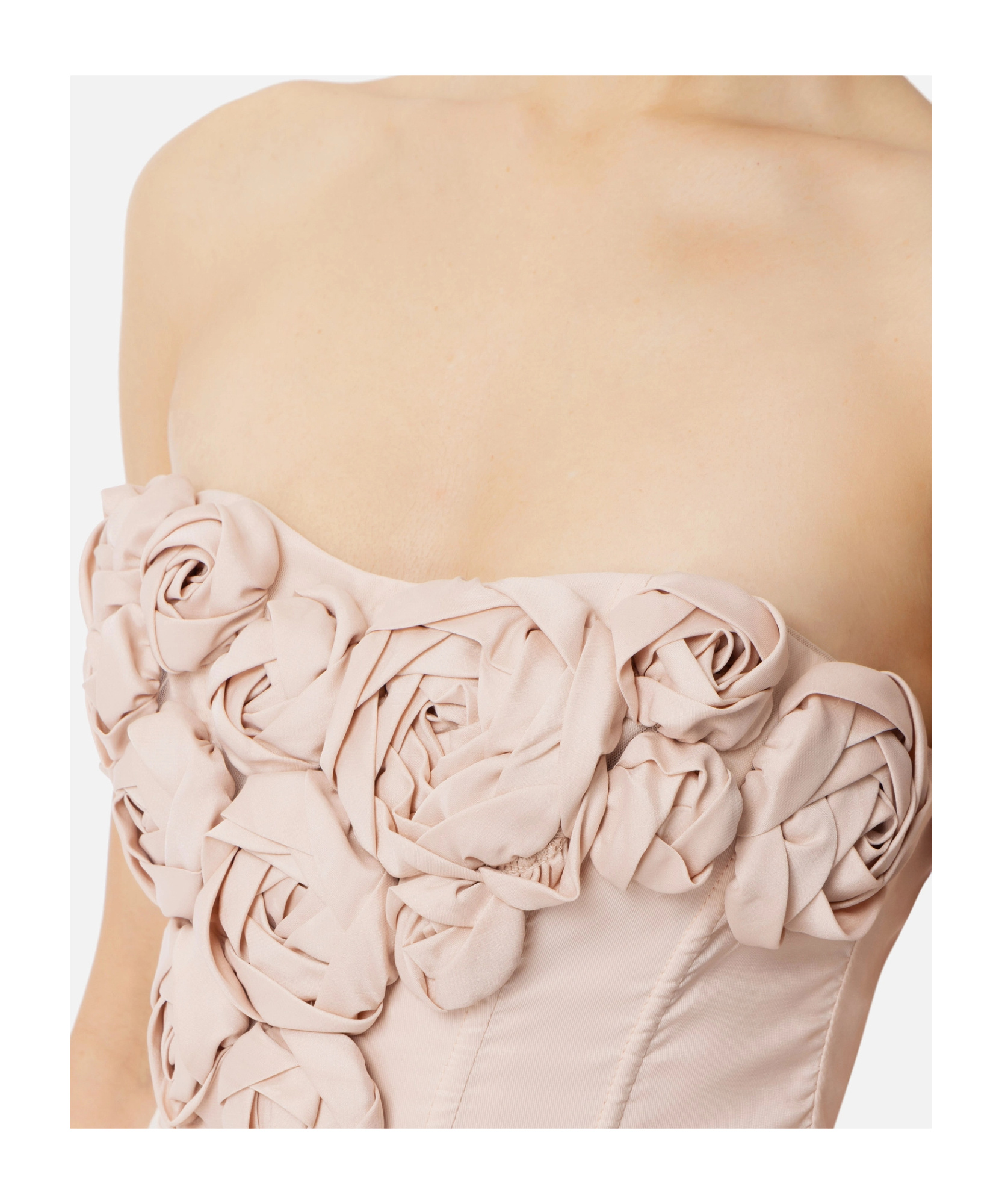 ELISABETTA FRANCHI ROSE-APPLIQUÉ GABARDINE MIDI DRESS