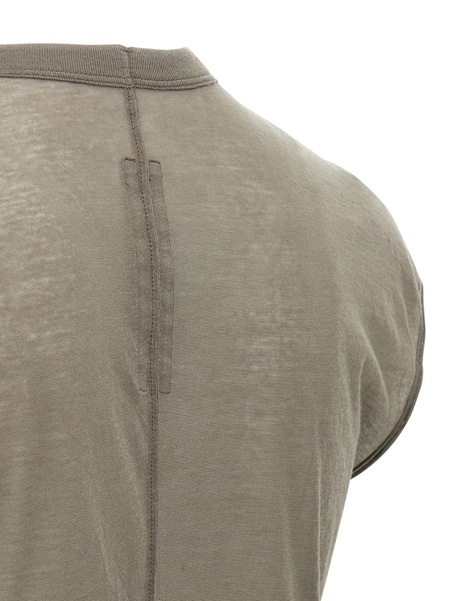 Rick Owens V-neck Cotton T-shirt In Gray