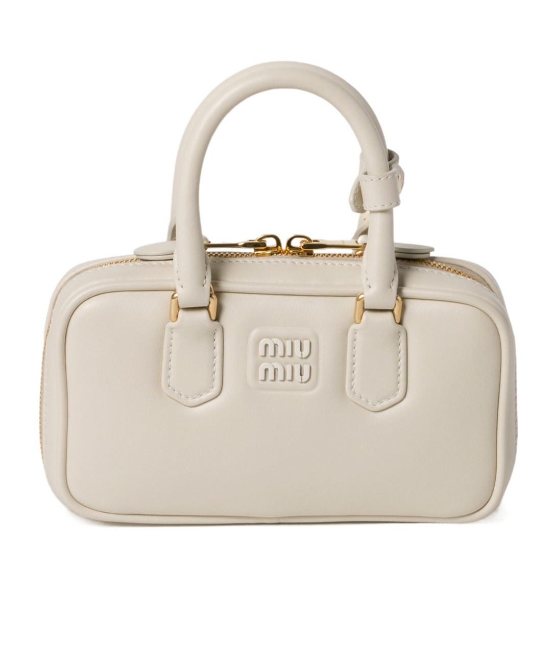 Miu Miu Logo Shoulder Bag In Nude