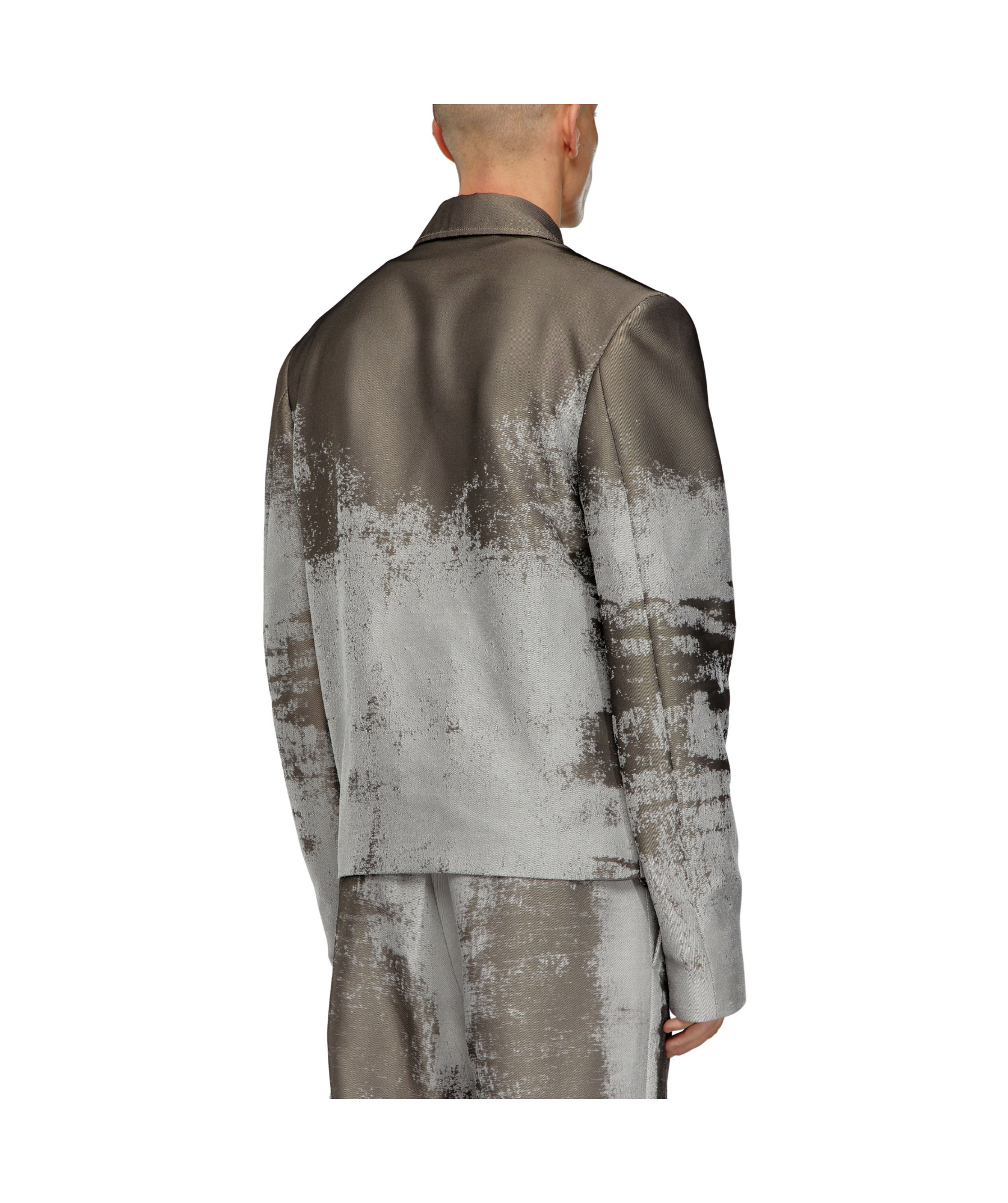 Diesel Printed Polyester Blend J-pylon Jacket In Gray