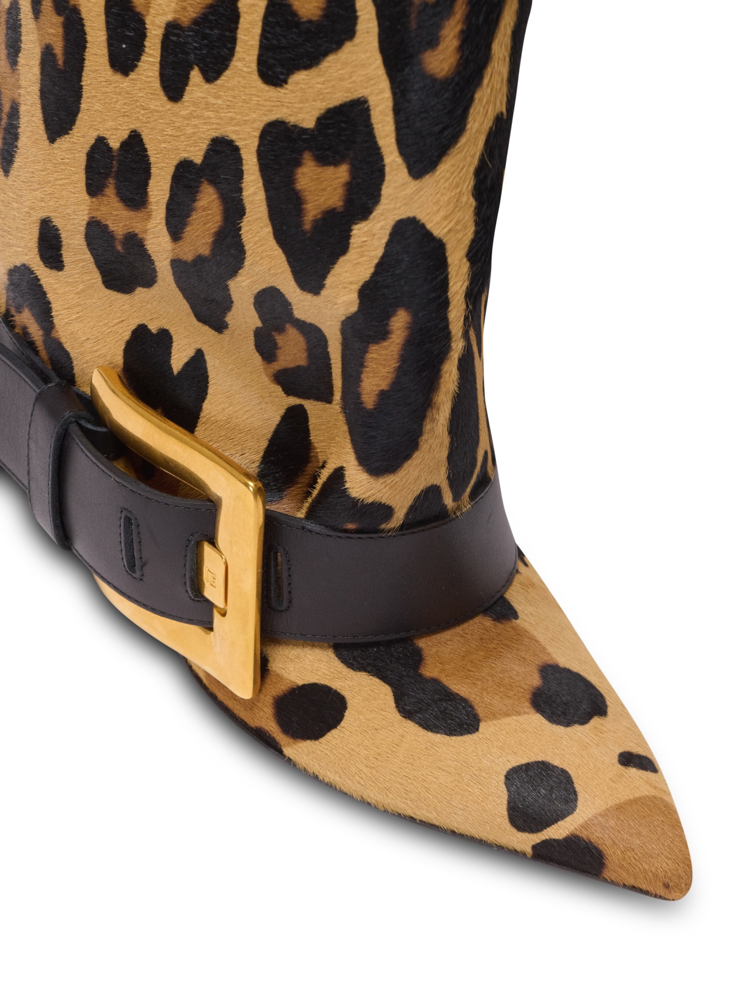 Balmain Anthem Leopard-print Pony Knee-high Boots In Animal Print
