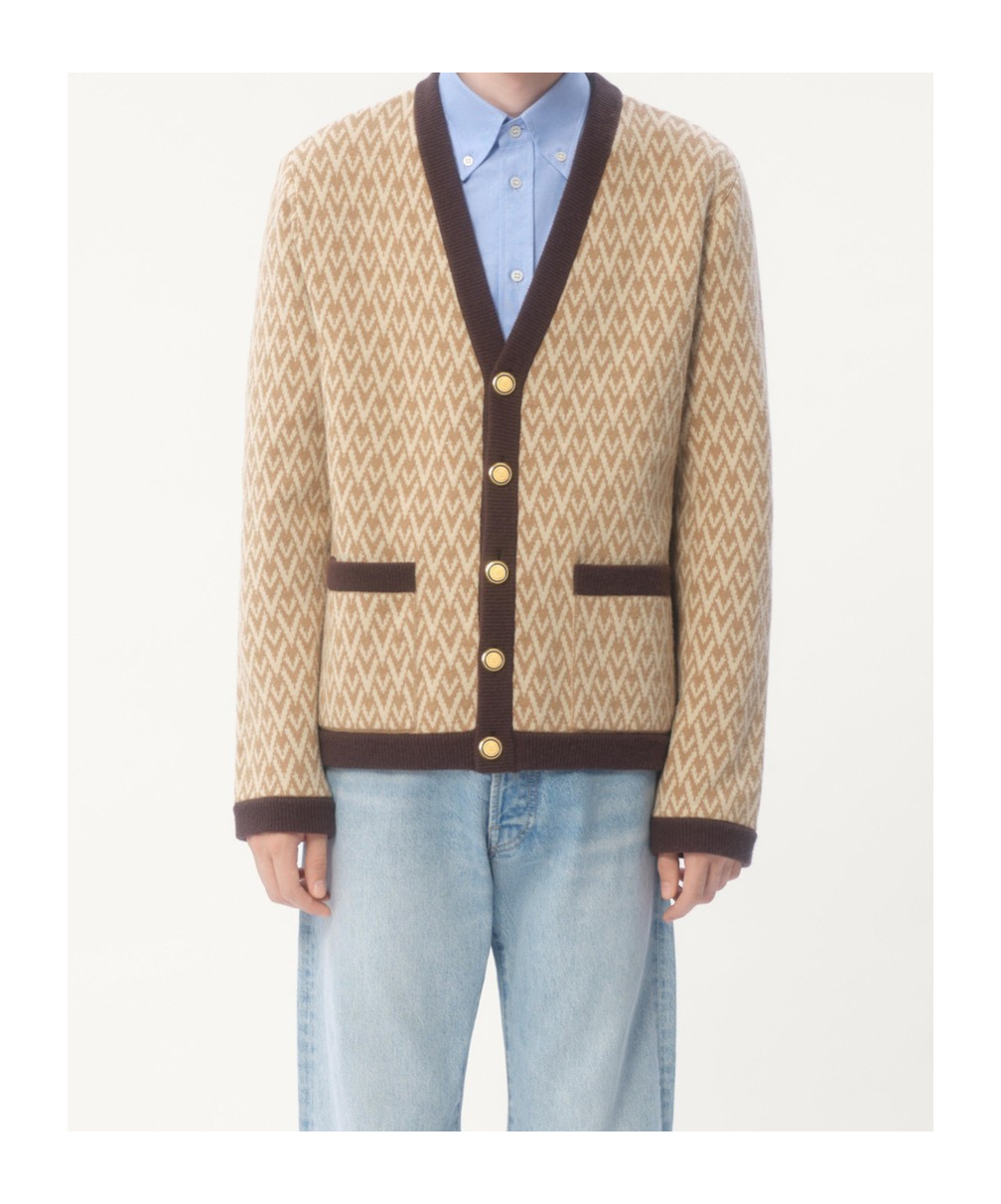 Valentino Toute La V Cardigan In Toutelavbeigecrema