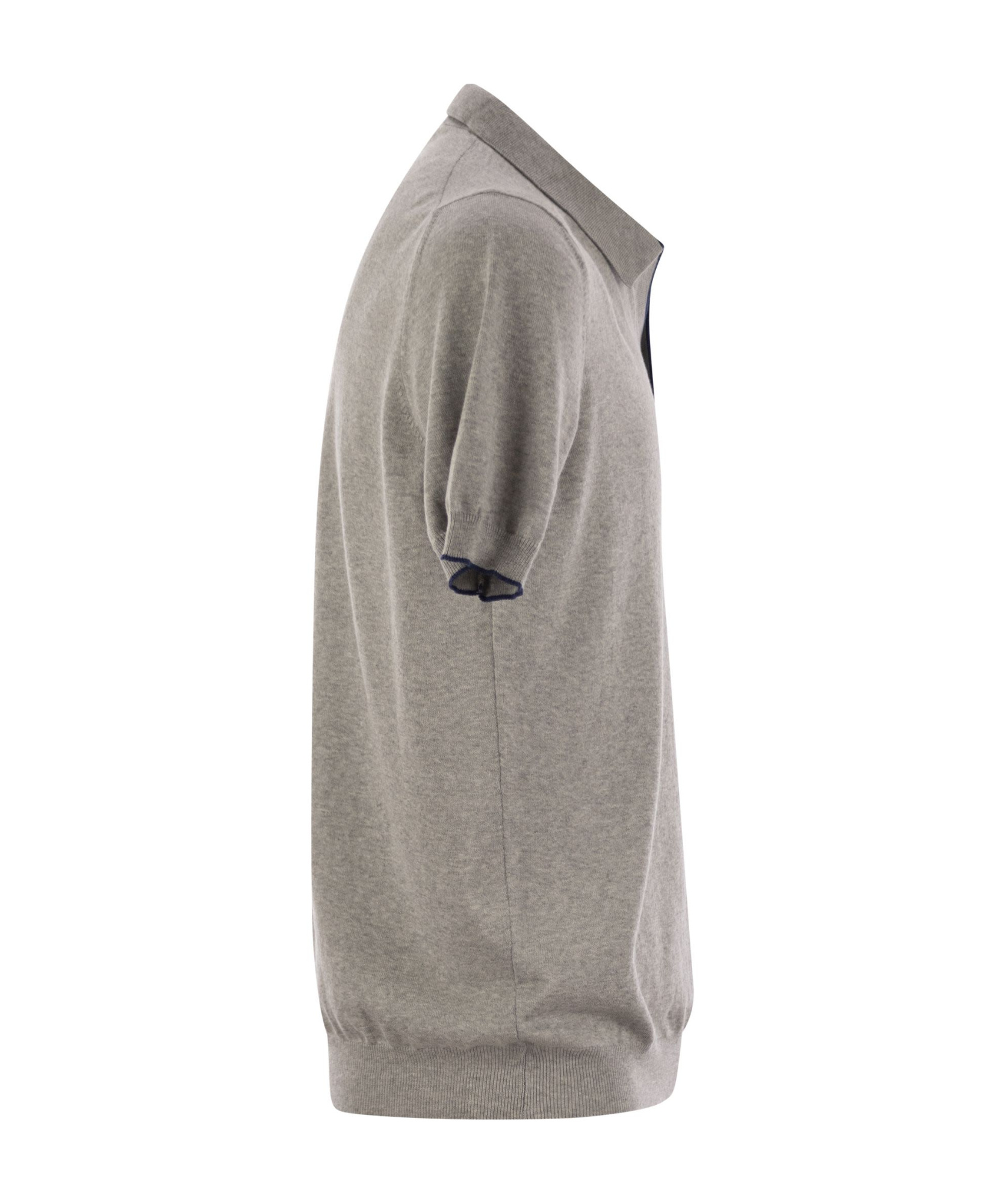Fay Cotton Buttonless Polo Shirt In Gray