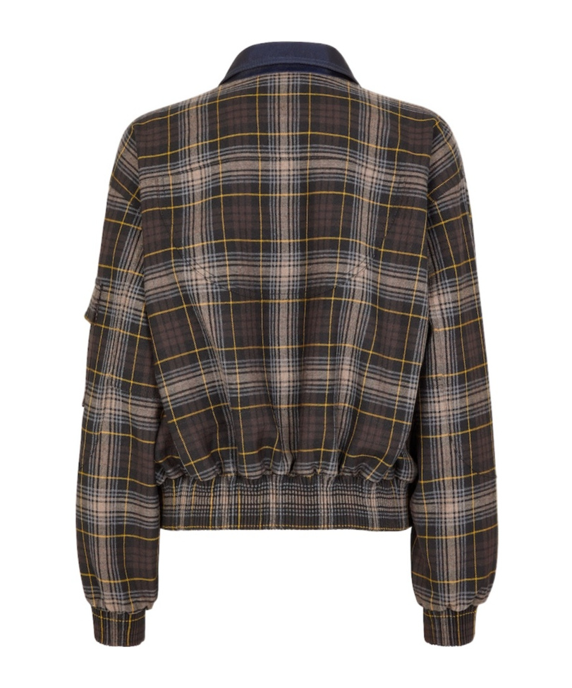 Fendi Checked Cropped Bomber Jacket In Black
