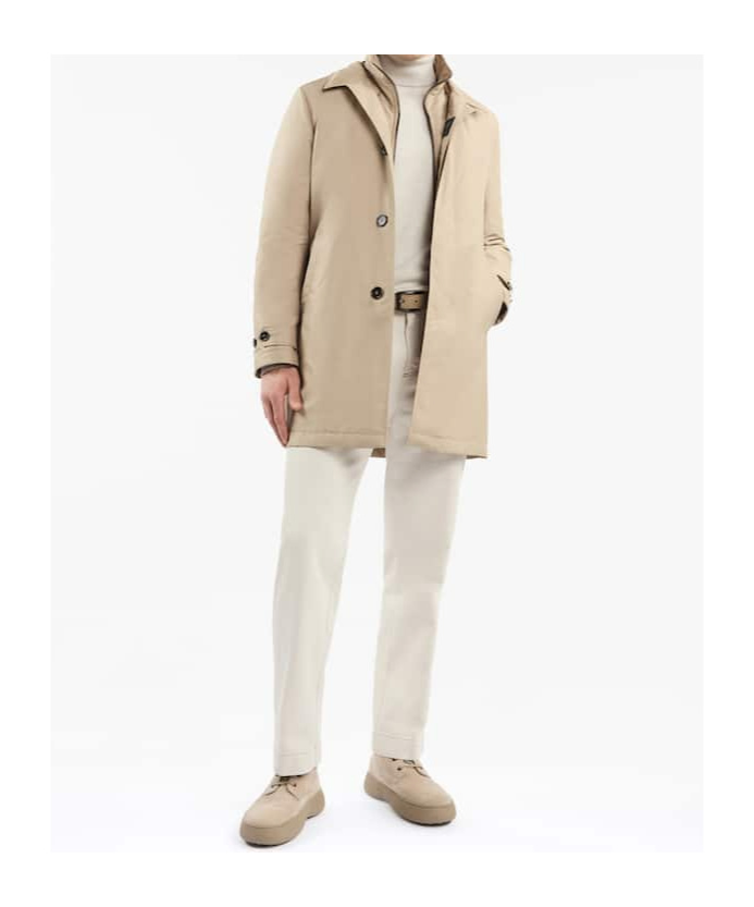 Fay Short Zipper Coat In Nude