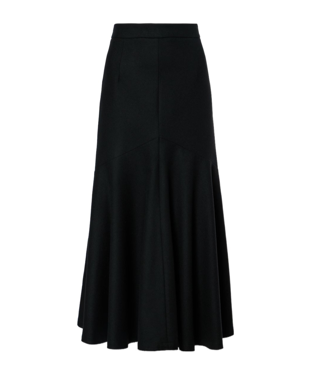 Patou Pleated Detail Midi Skirt In Black