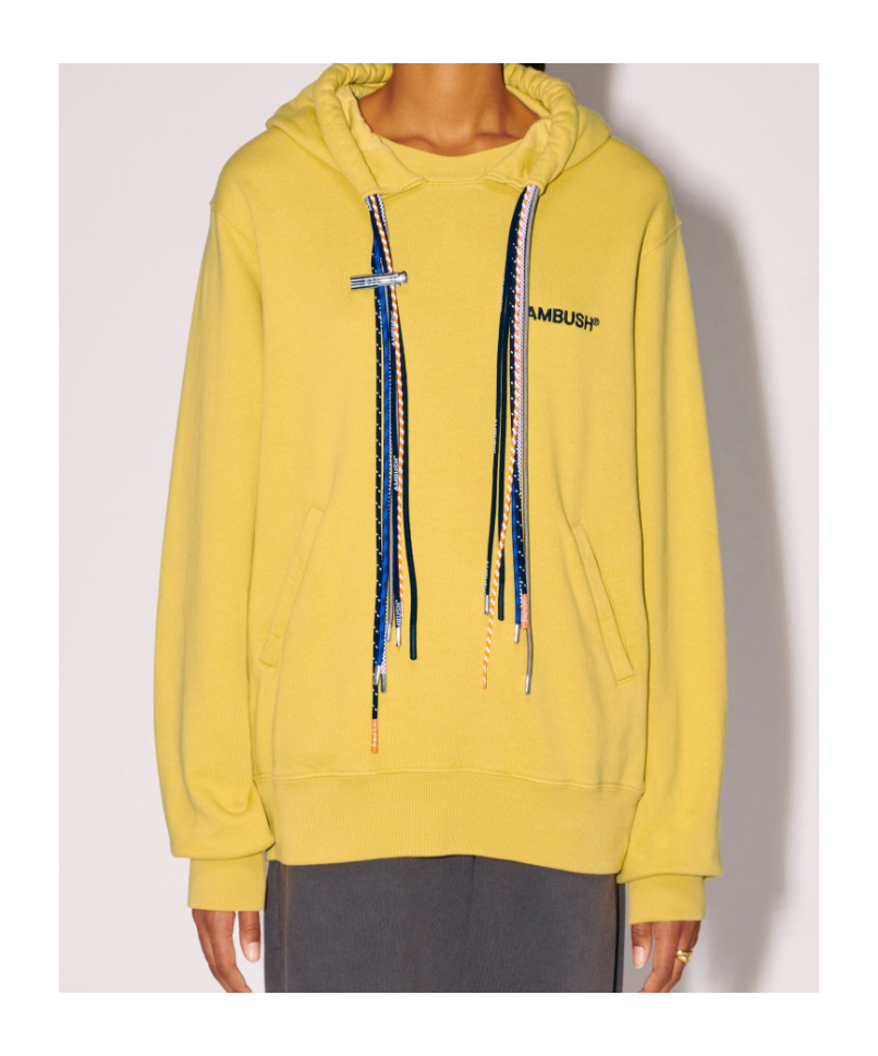 Ambush Multicord-drawstring Cotton Hoodie In Yellow