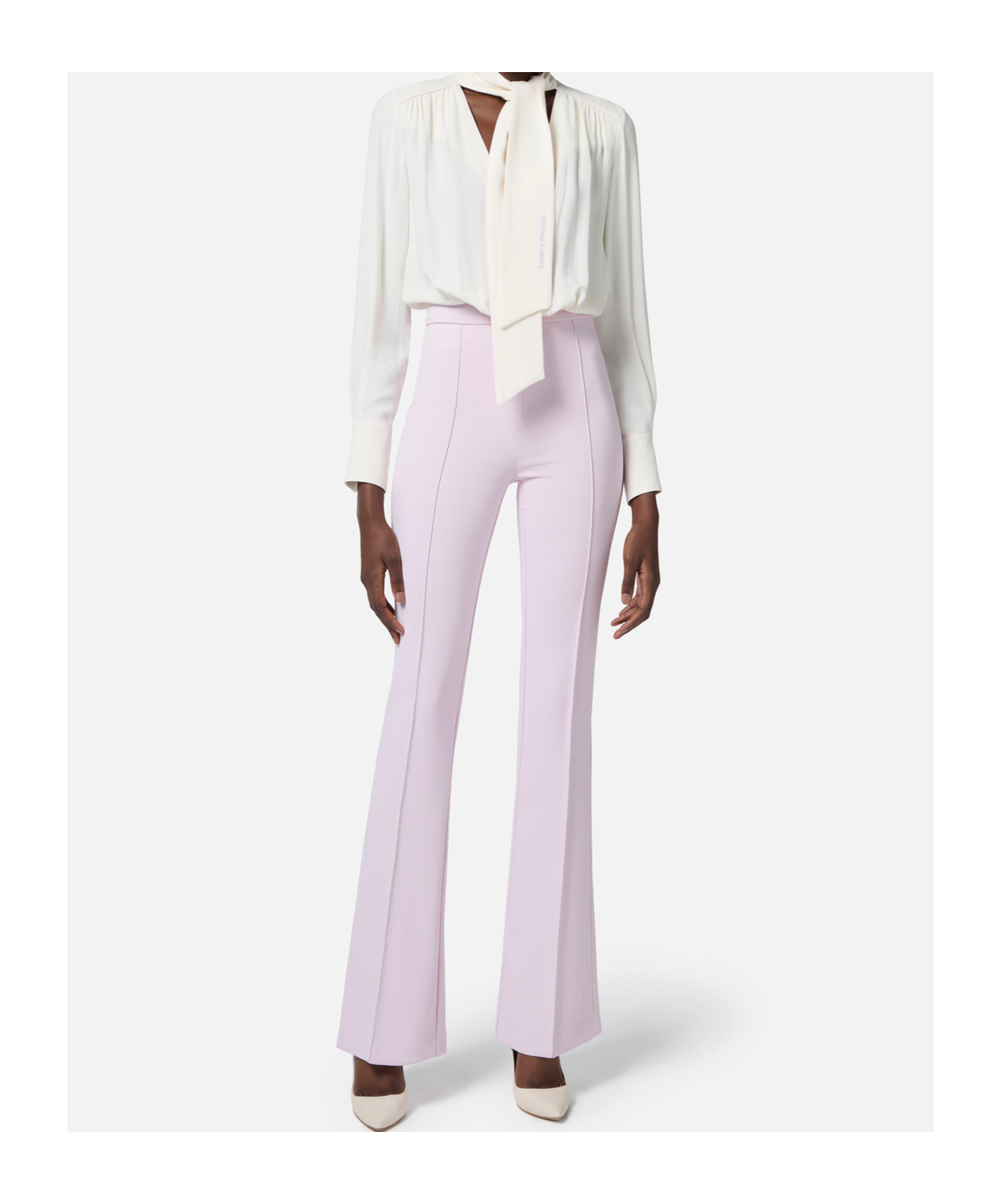 Elisabetta Franchi Georgette Jumpsuit In White
