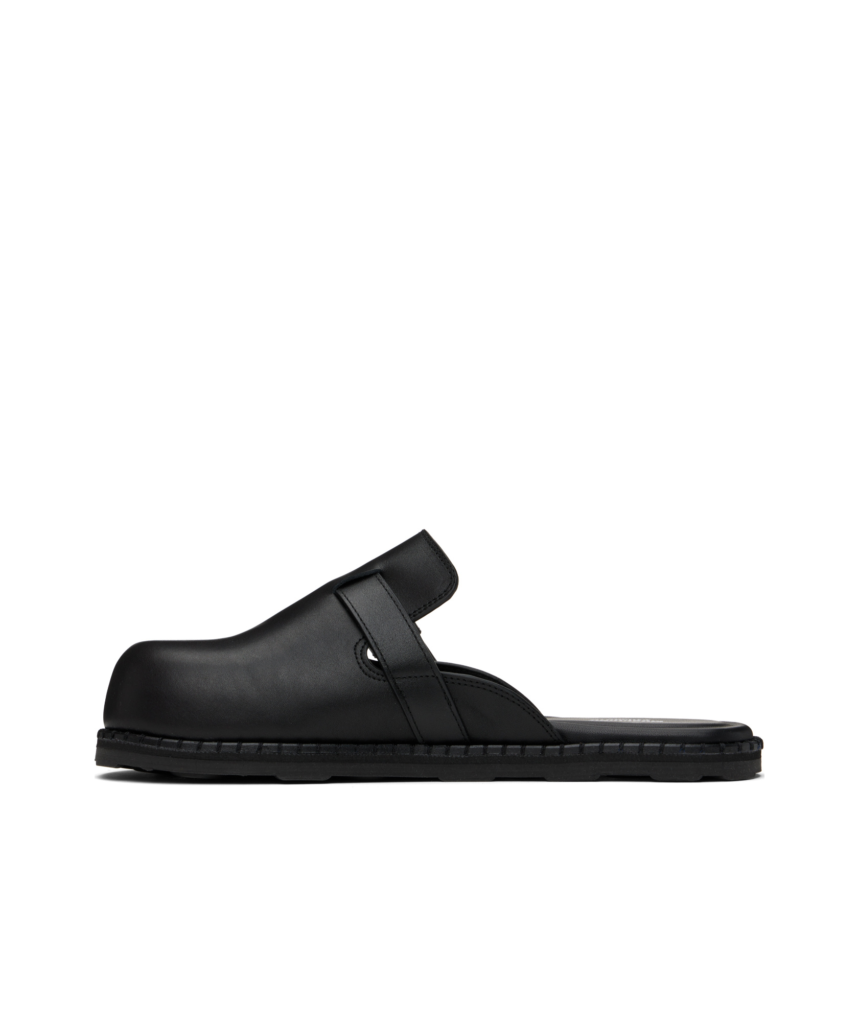 Moschino Black Leather Mule Loafers In Black