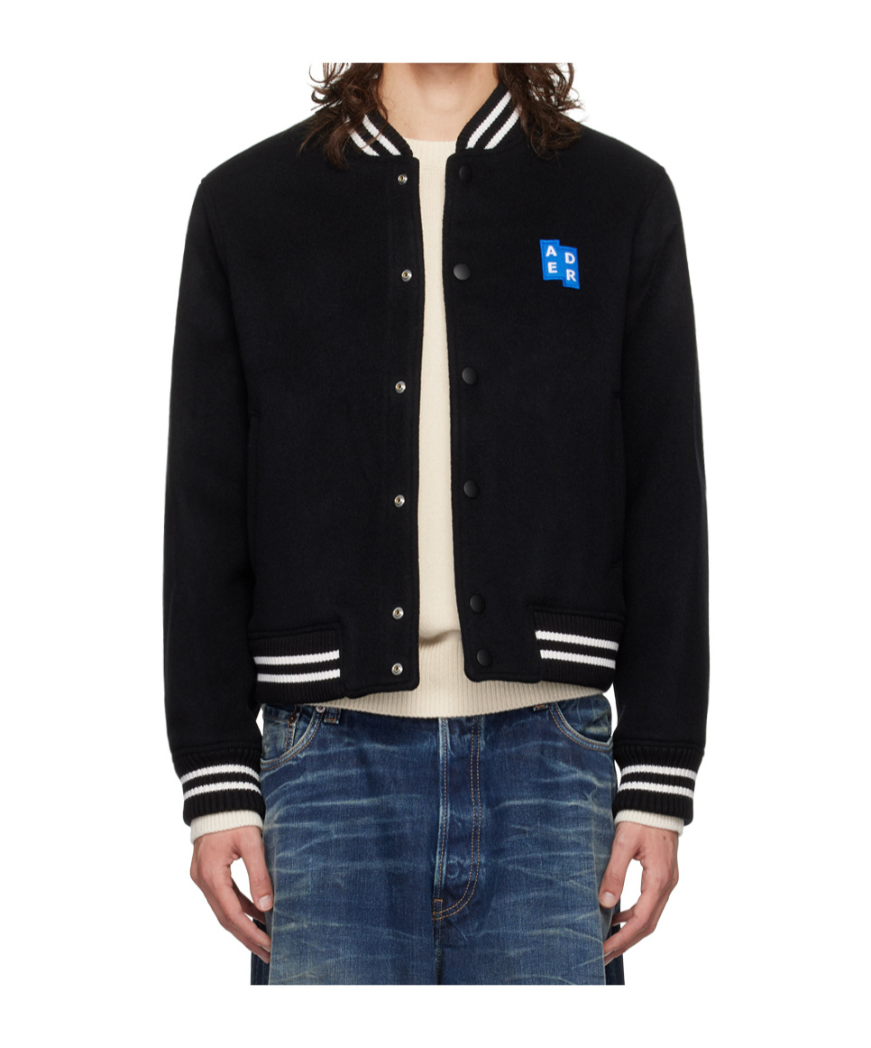 Ader Error Significant Collection Trs Tag Logo Baseball Cotton Clothing In Black