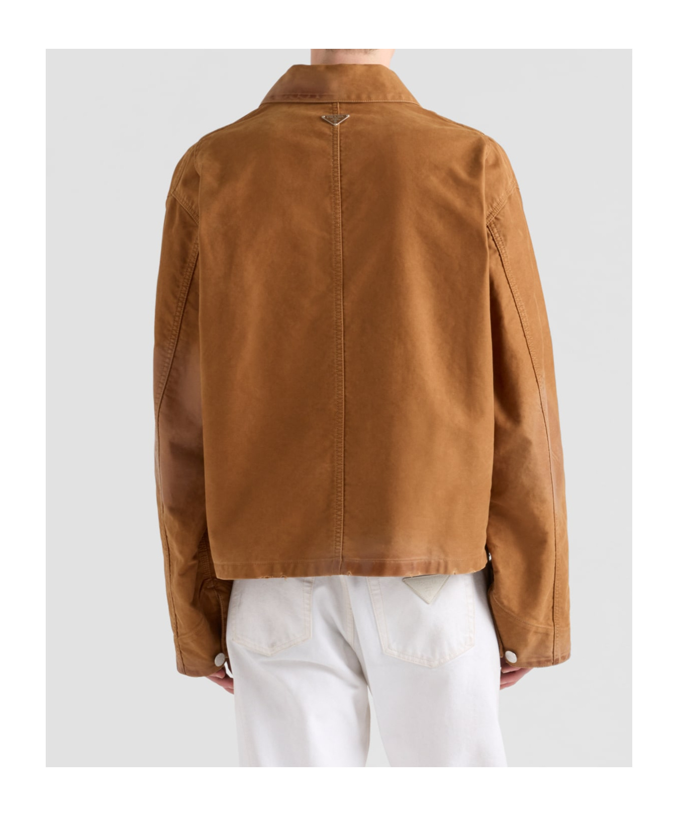 Prada Leather Jacket In Brown