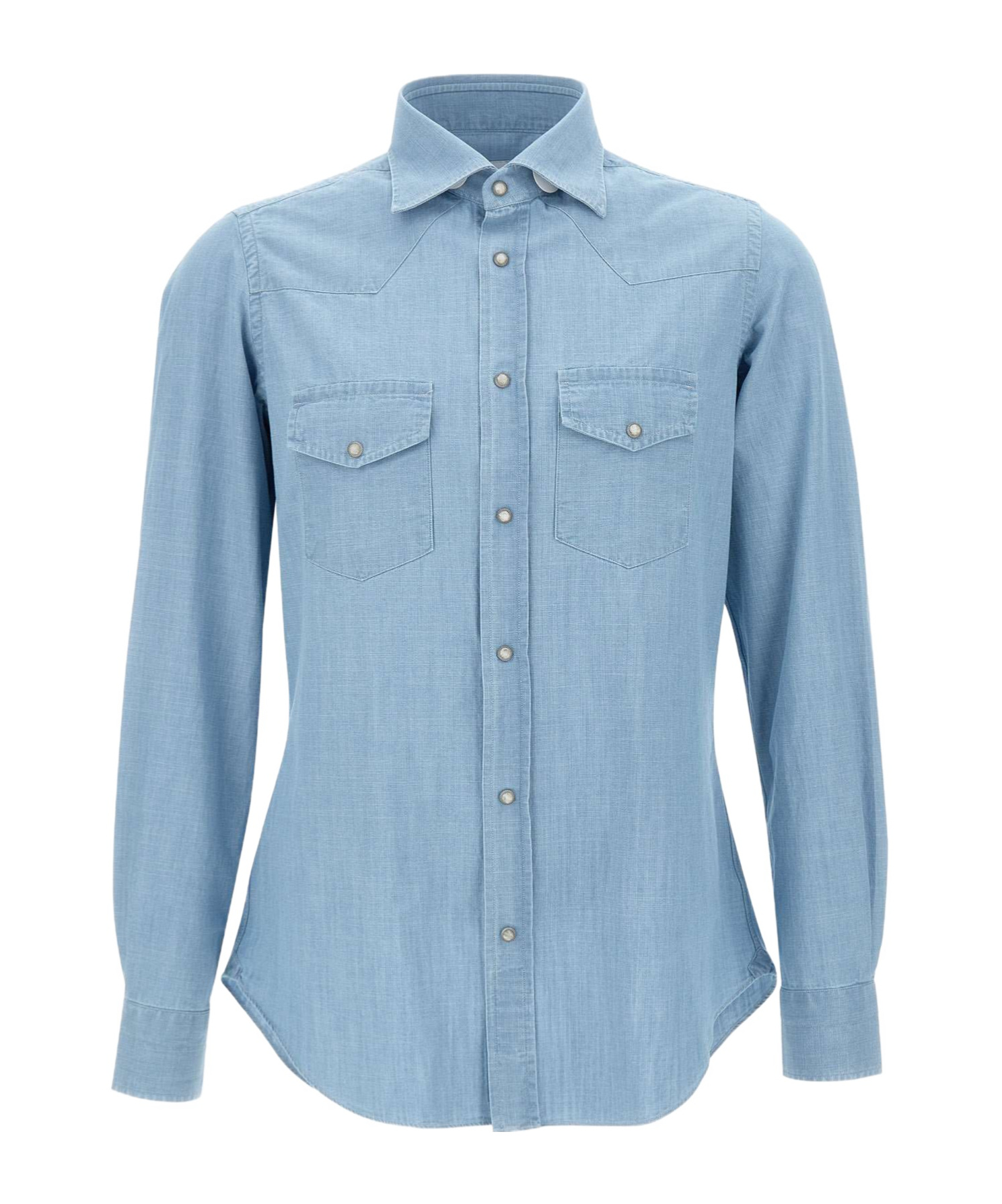 Shop Eleventy Long Sleeve Shirt In Blue