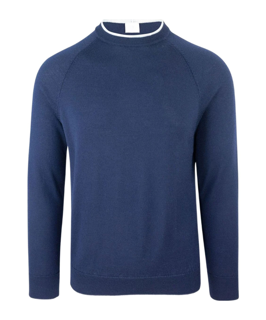 Eleventy Round Neck Long-sleeved Sweater In Blue