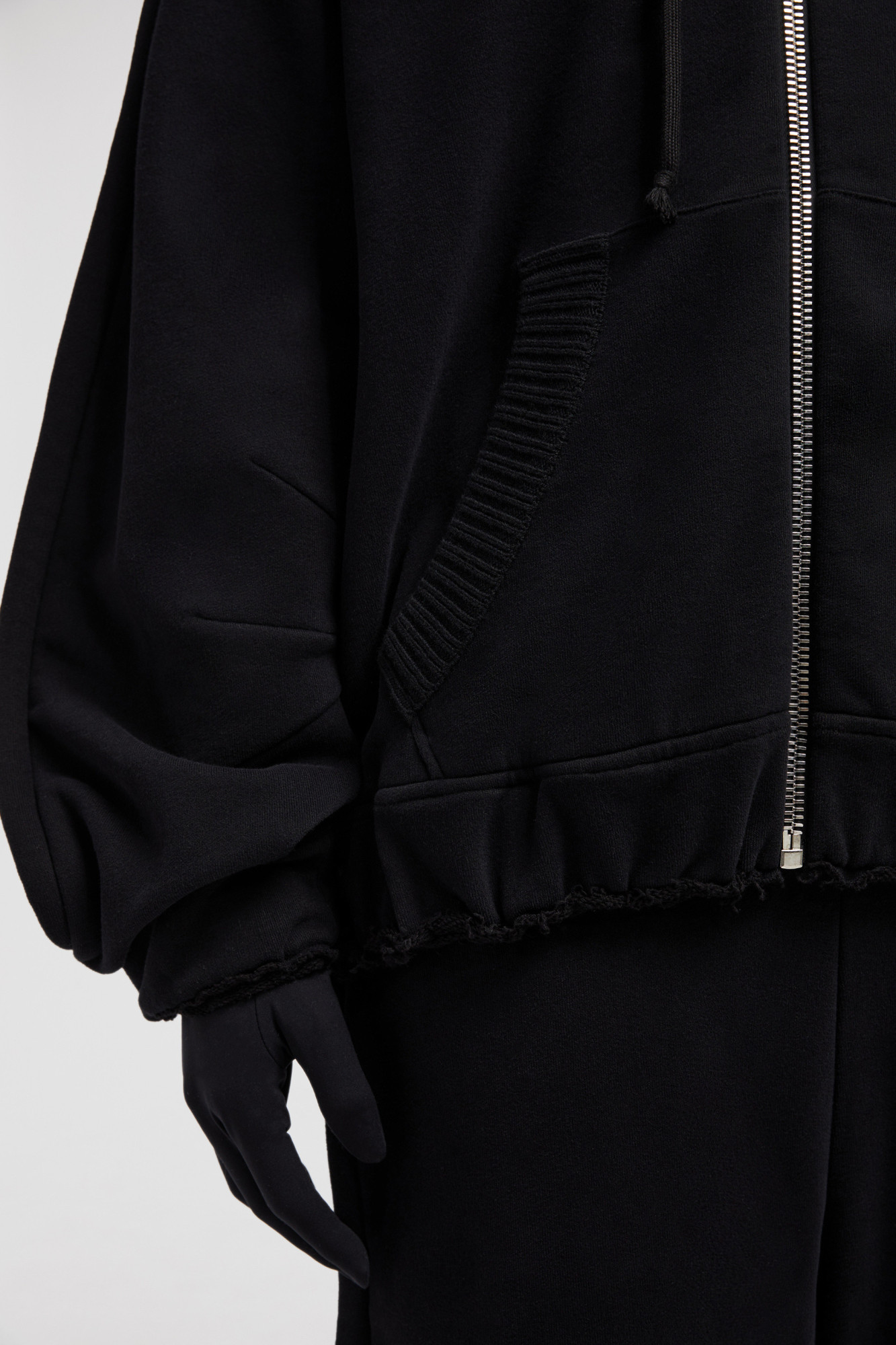 Moncler Long-sleeved Hoodie In Black