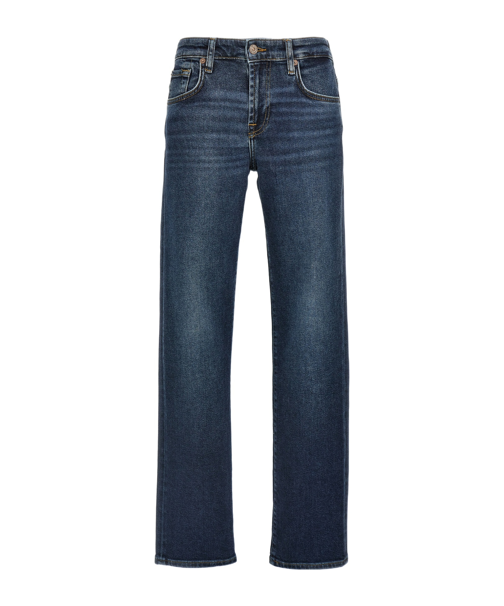 7 For All Mankind Faded Jeans Contrast Stitching In Blue