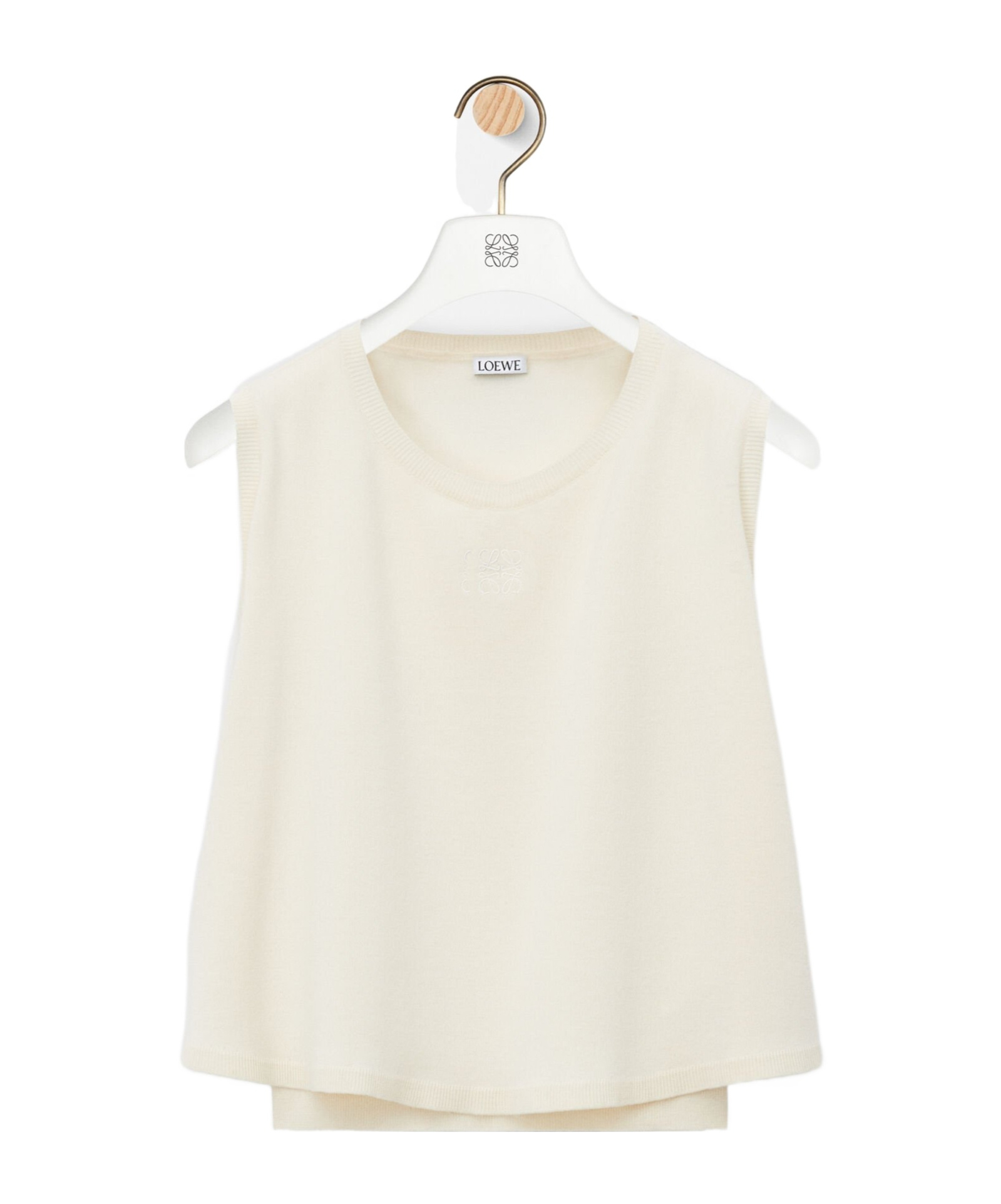 Loewe Sleeveless Trapeze Sweater In White