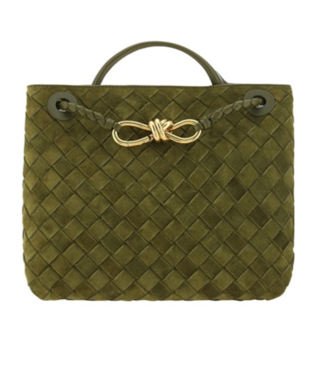 Bottega Veneta Woven Pattern Shoulder Bag In Green