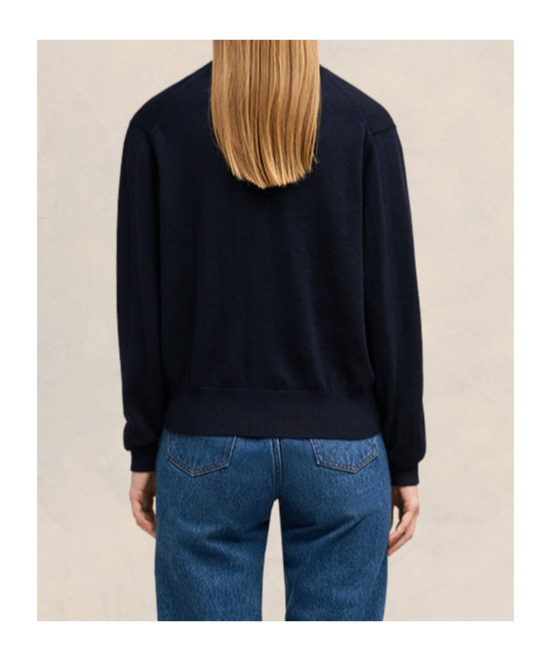 Ami Alexandre Mattiussi Ami De Coeur Logo Embroidered Buttoned Cardigan In Blue