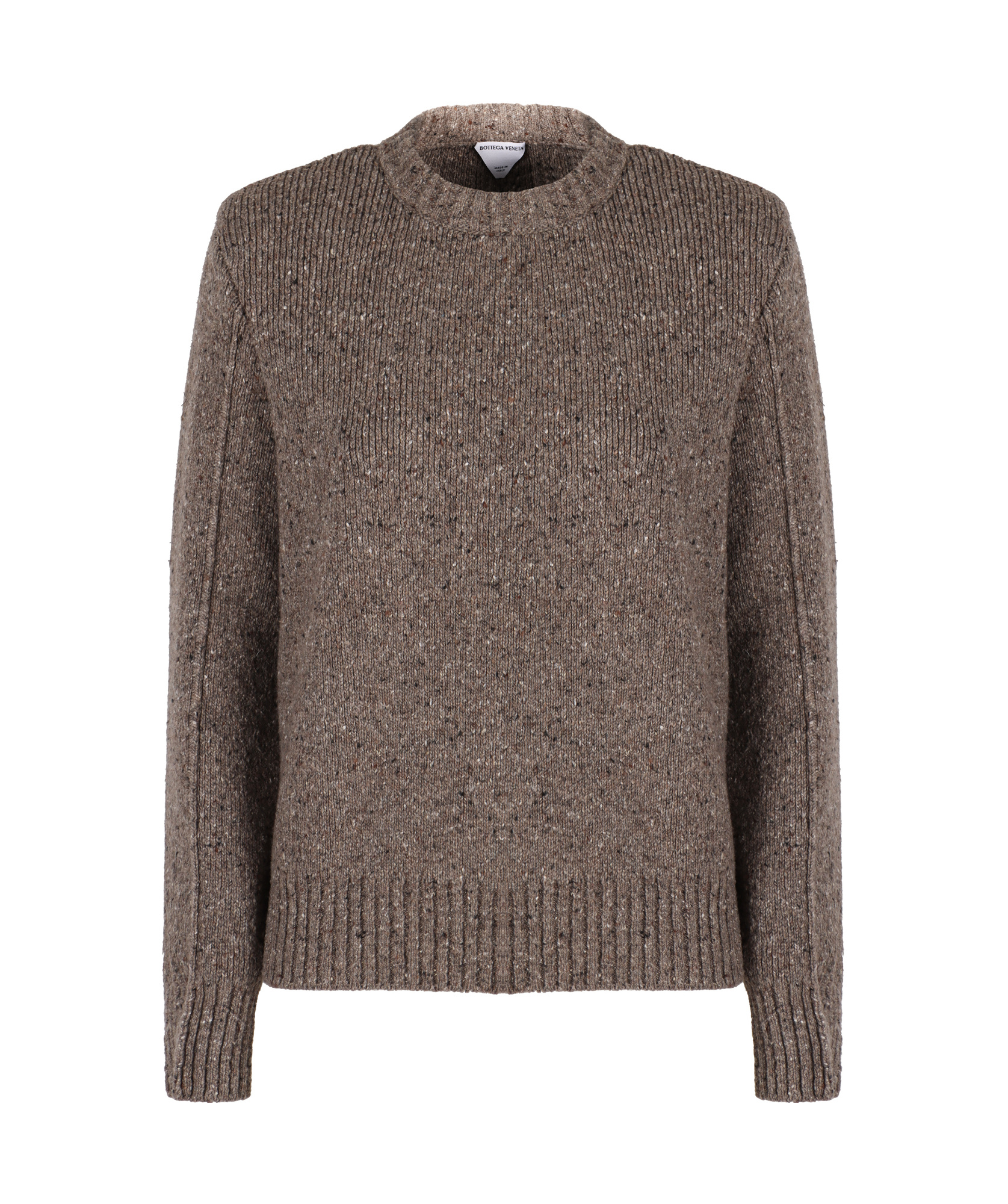 Bottega Veneta Grey Round Neck Pullover In Brown