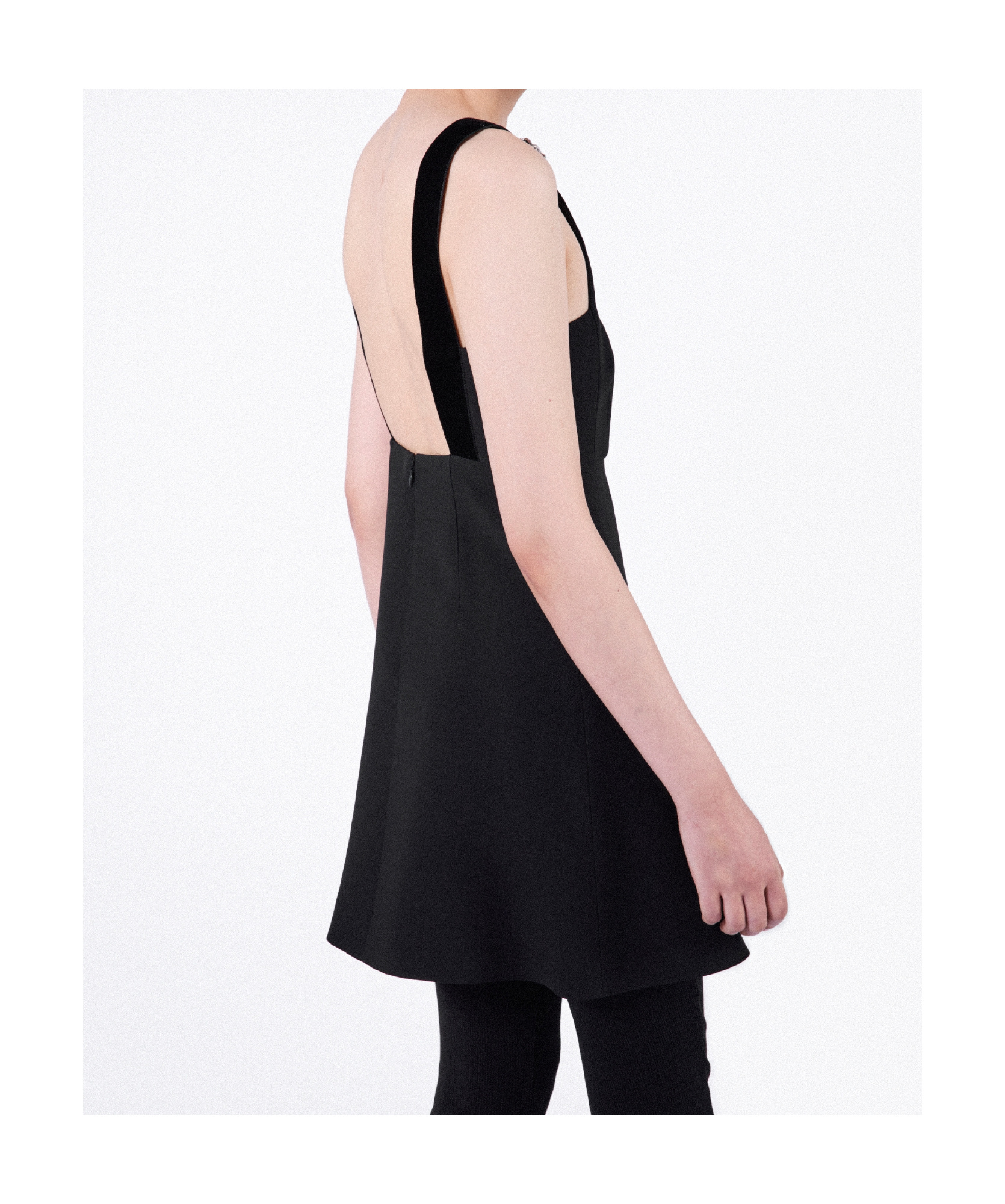 Prada Cady Mini Dress In Black