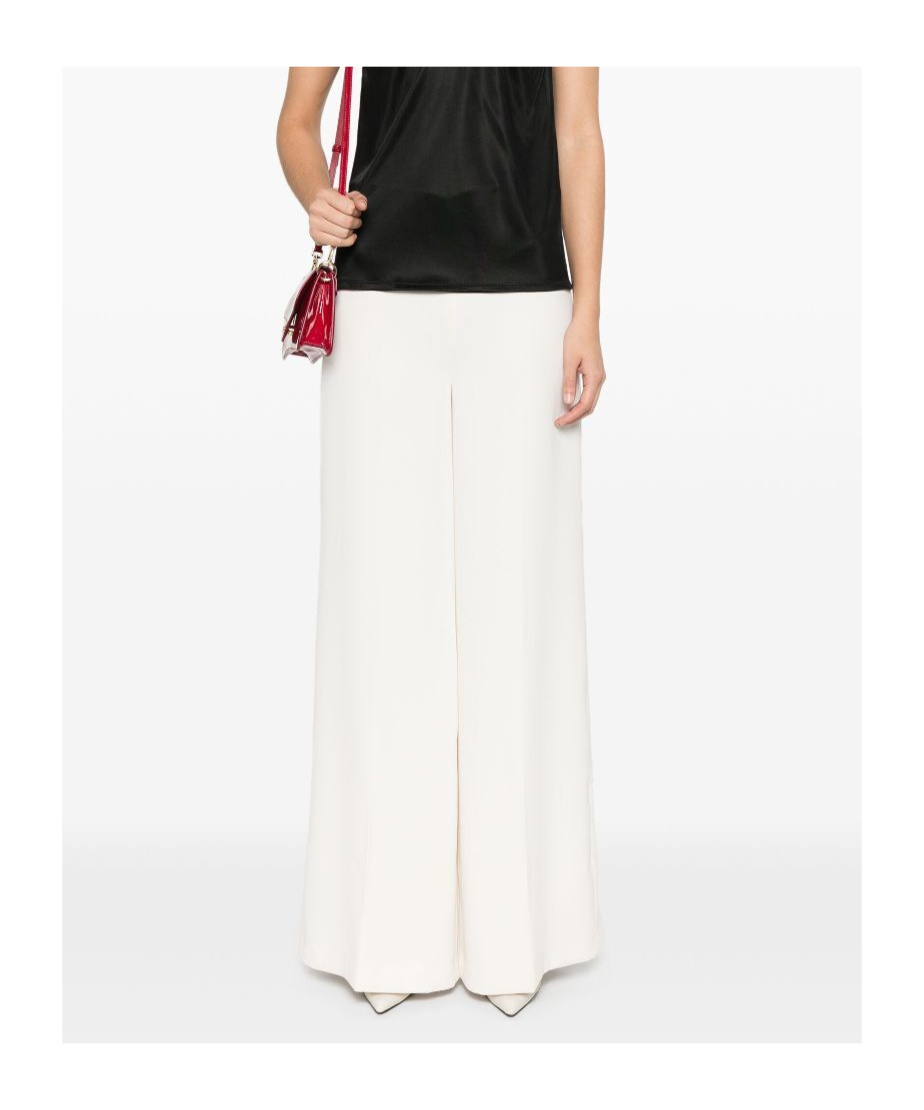 Shop Twinset Crepe Palazzo Pants In White