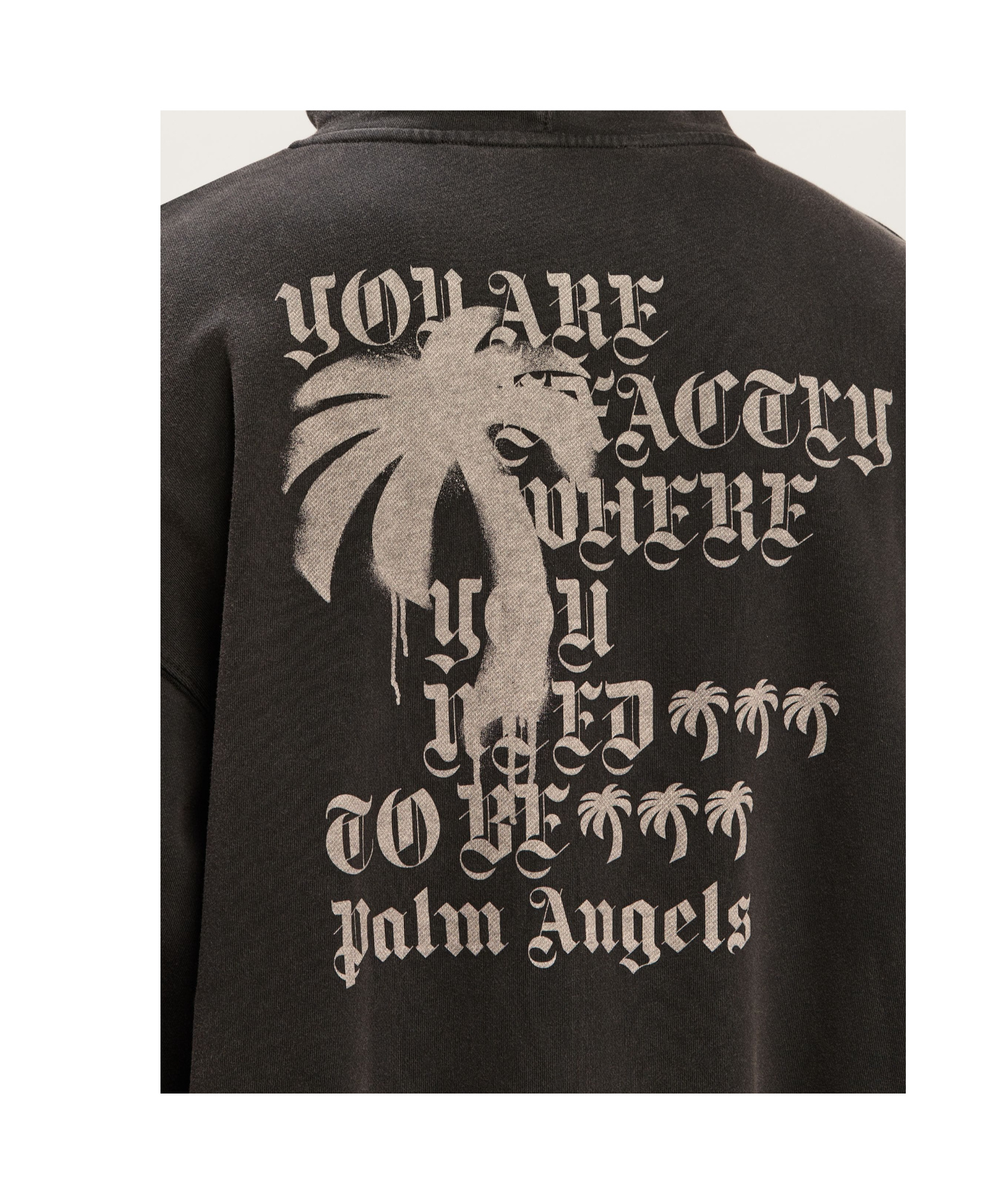 Palm Angels Statement Monogram Hooded Sweatshirt In Black