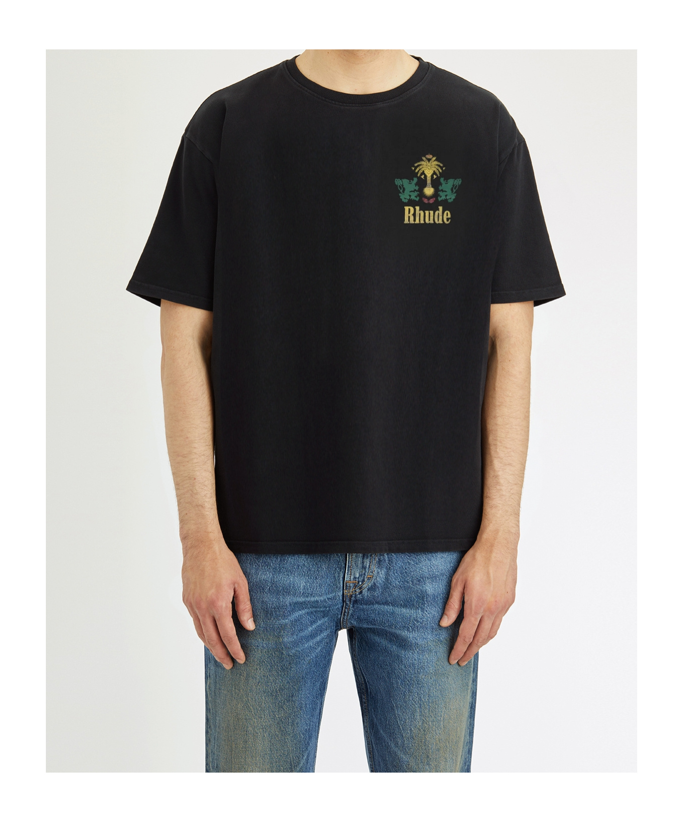 Rhude Tobacco Logo-print Cotton-jersey T-shirt