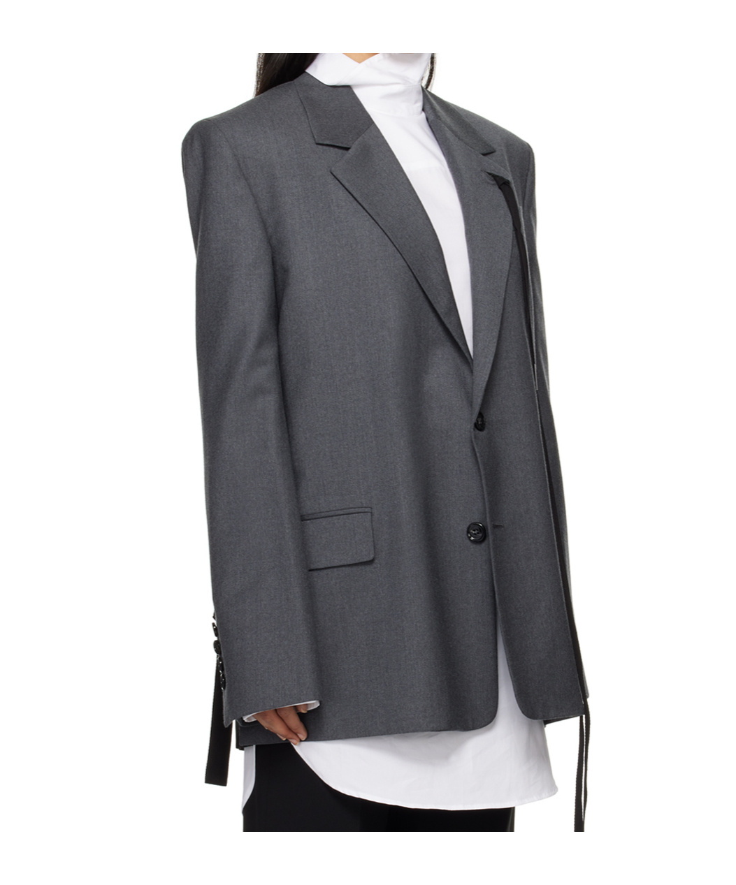 Ann Demeulemeester Long-sleeved Suit Coat In Black