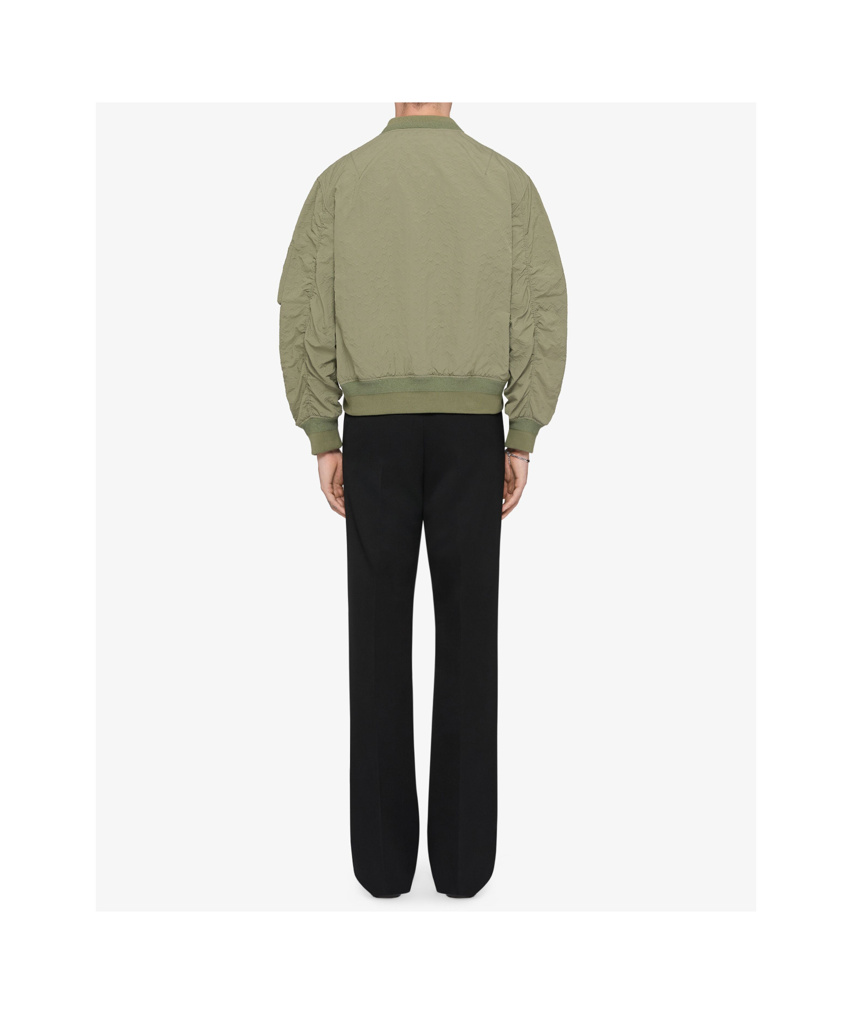 Givenchy Green Nylon Bomber Jacket In Green