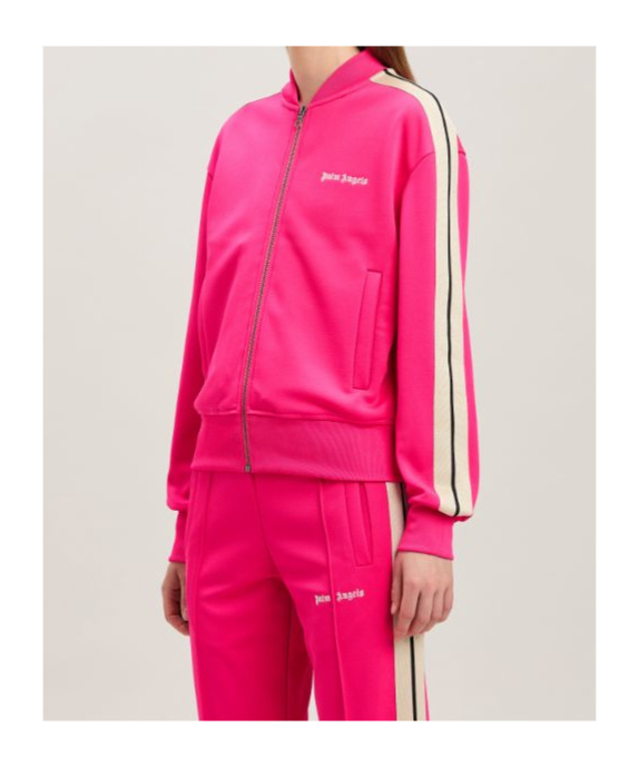 Palm Angels Logo Embroidered Track Jacket In Pink