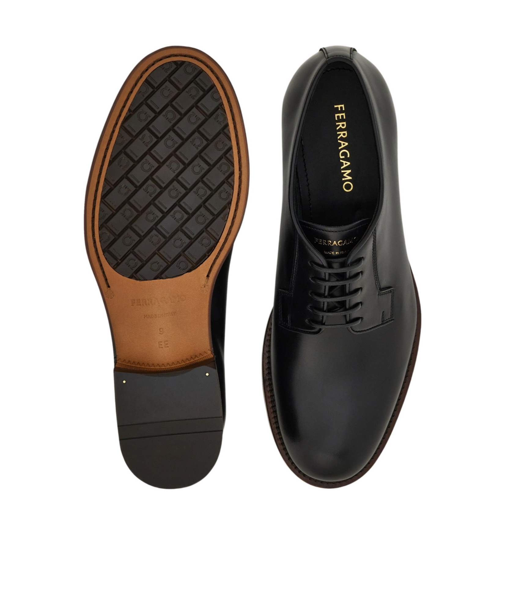 Ferragamo Derby Shoe In Black
