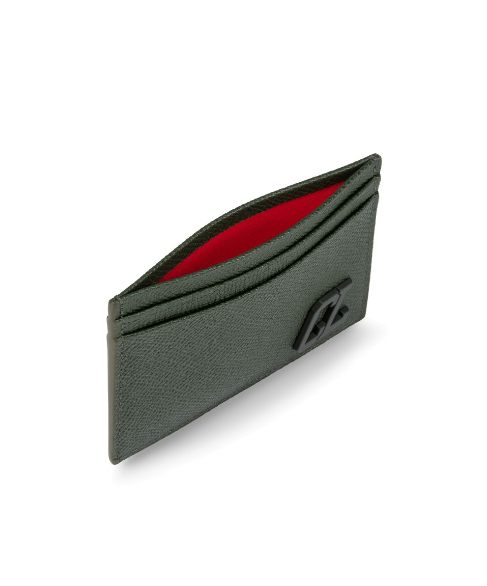 Christian Louboutin Groovy Textured Finish Wallets & Cardholders In Green