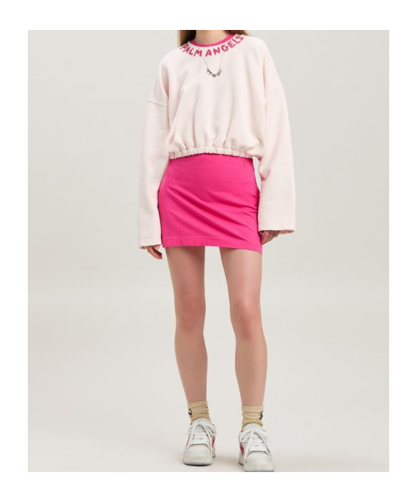 Palm Angels Bold Logo Cropped Sweatshirt In Light Pink