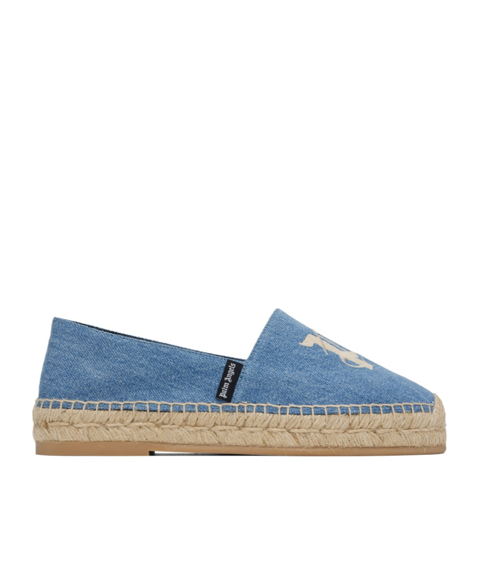 Palm Angels Woman Espadrilles Blue Size 11 Textile Fibers In Blue