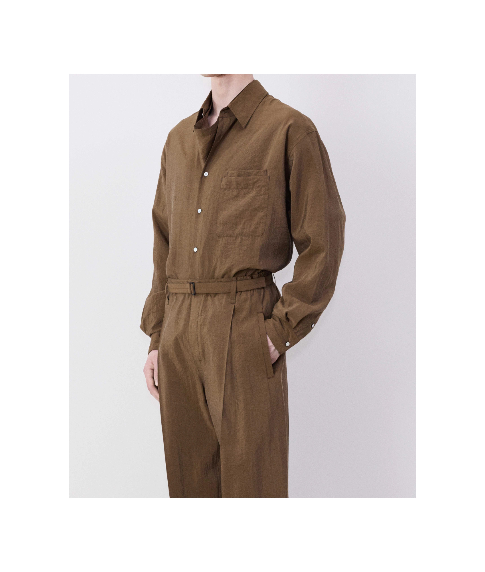 LEMAIRE BELTED STRAIGHT-LEG TAILORED TROUSERS