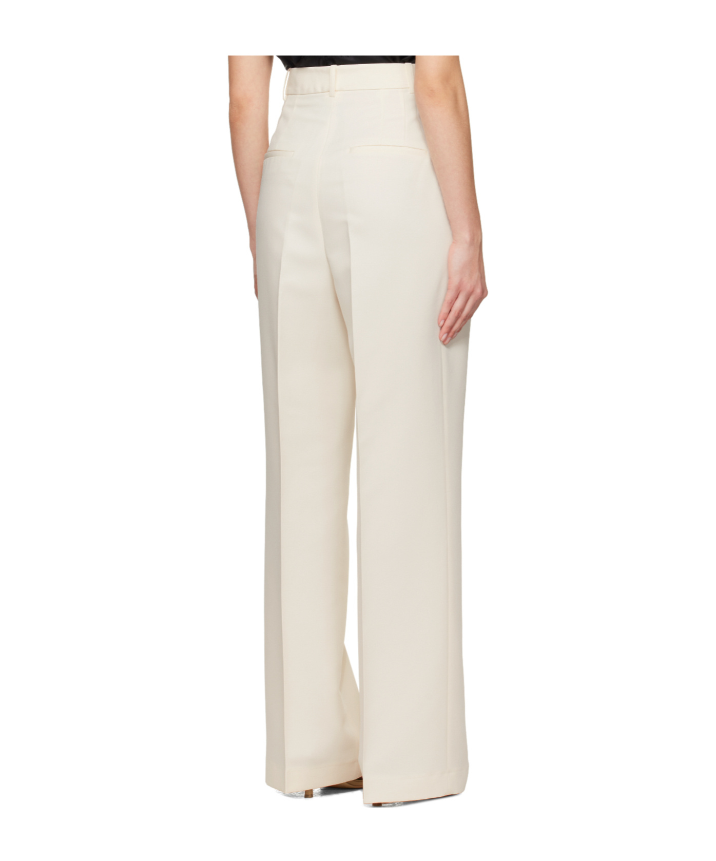 Rohe High-waisted Pleated Casual Pants In White
